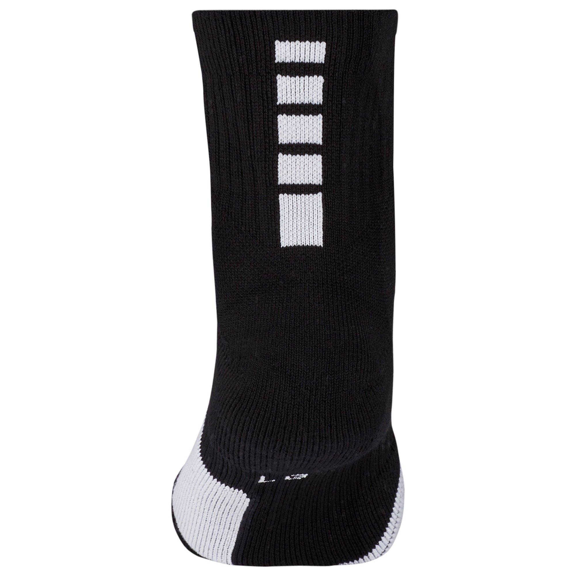 Black/White - Nike - Elite Basketball Mid Socks - 3