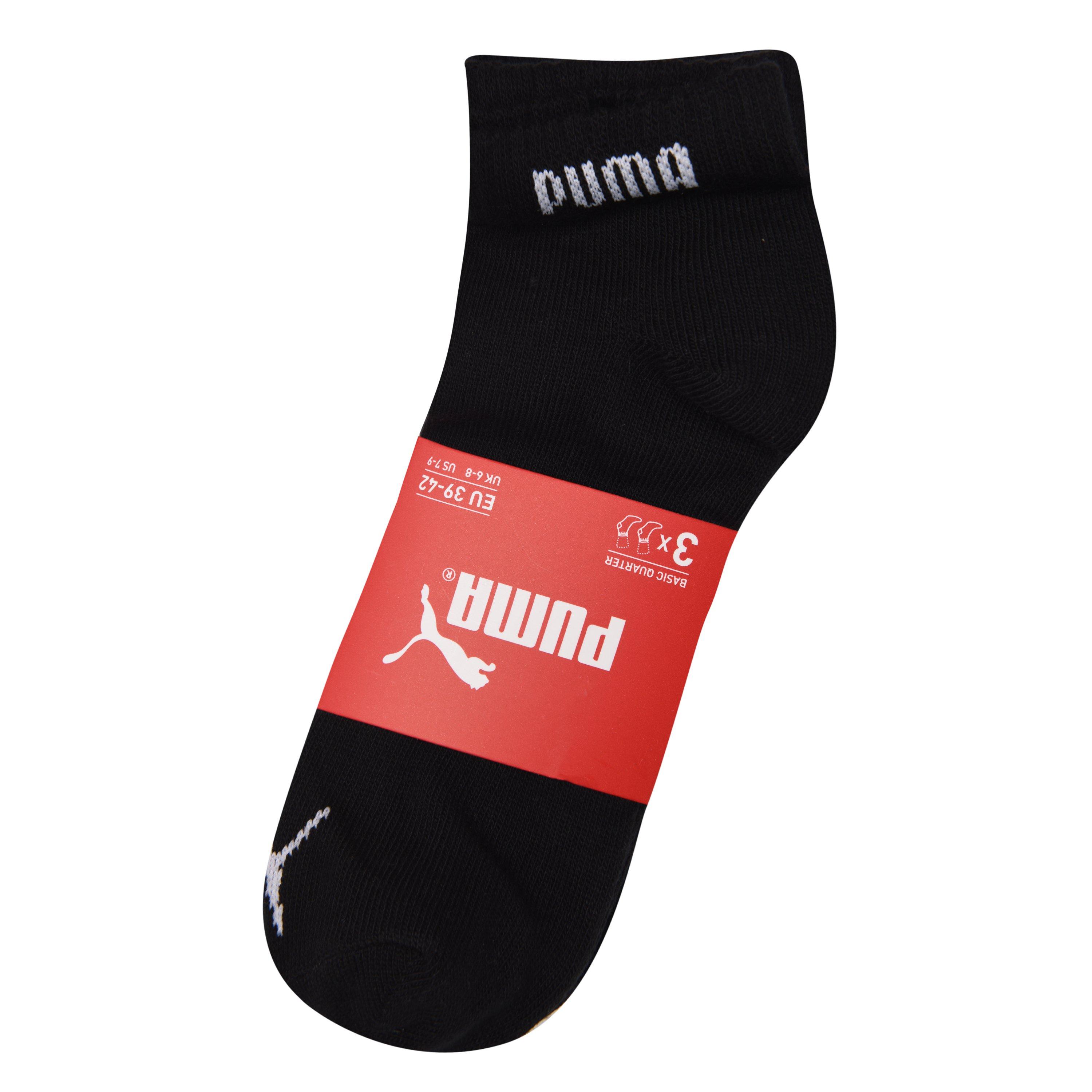 Noir - Puma - 3 Pack Quarter Socks Mens - 2