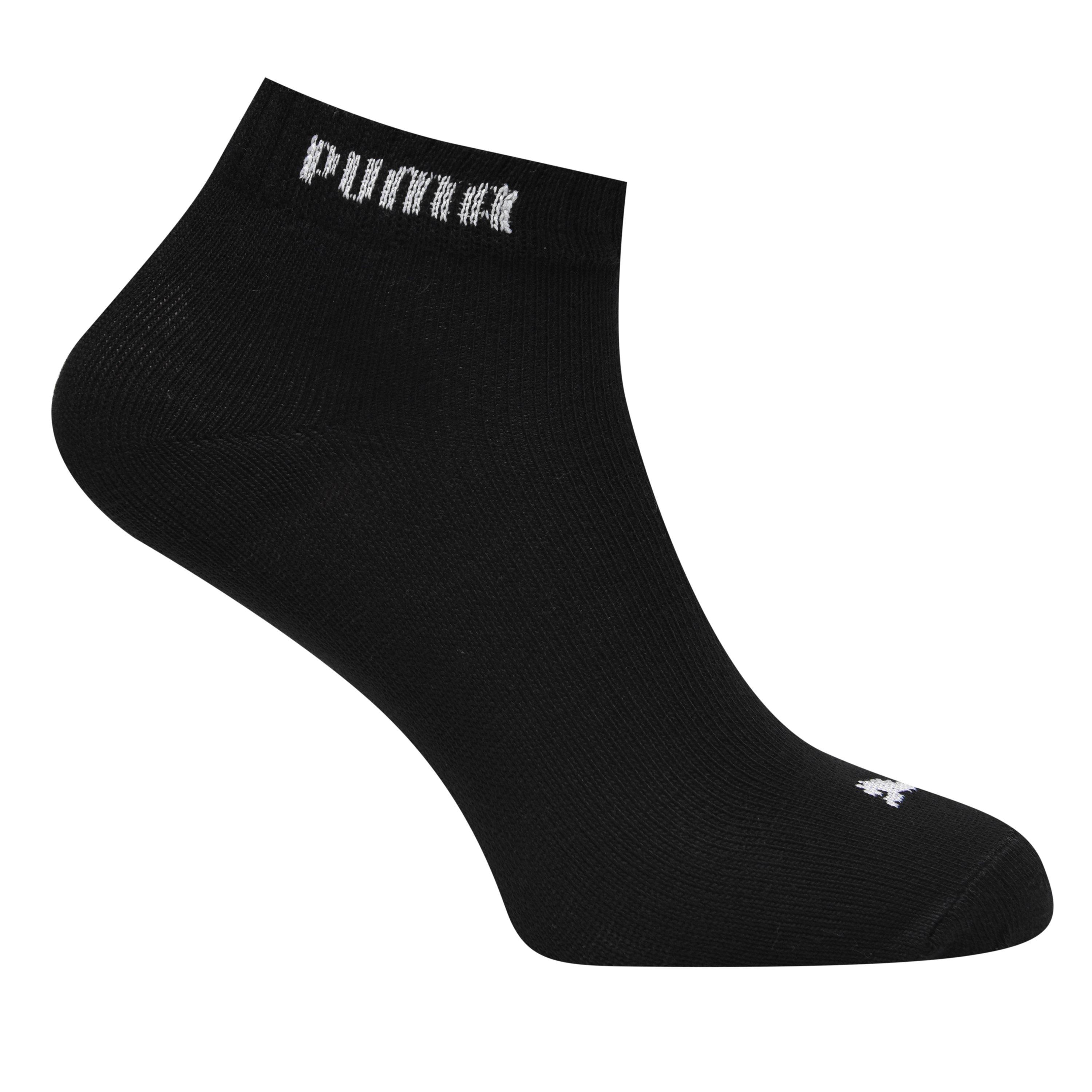 Noir - Puma - 3 Pack Quarter Socks Mens - 3