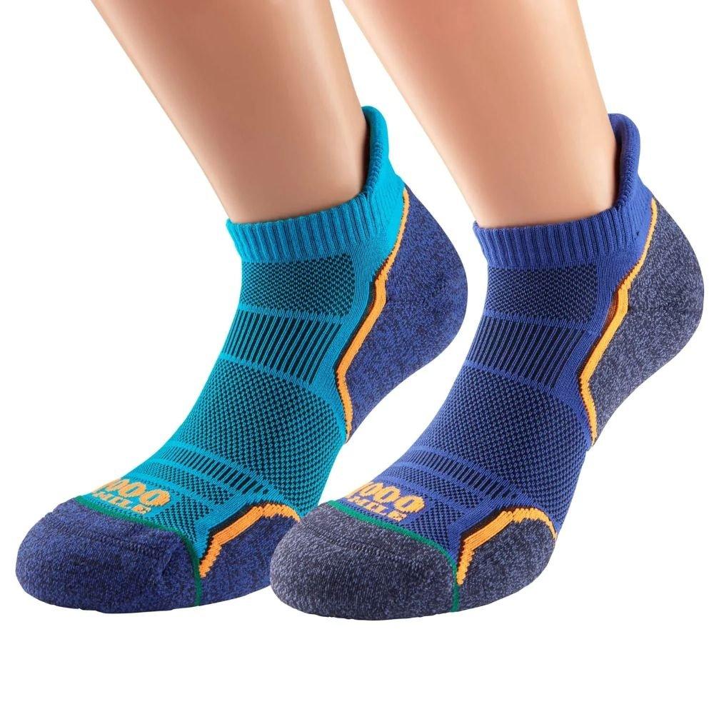 Kongefisker/Mørkeblå - 1000 Mile - 1M Socklet 2Pk Sn00