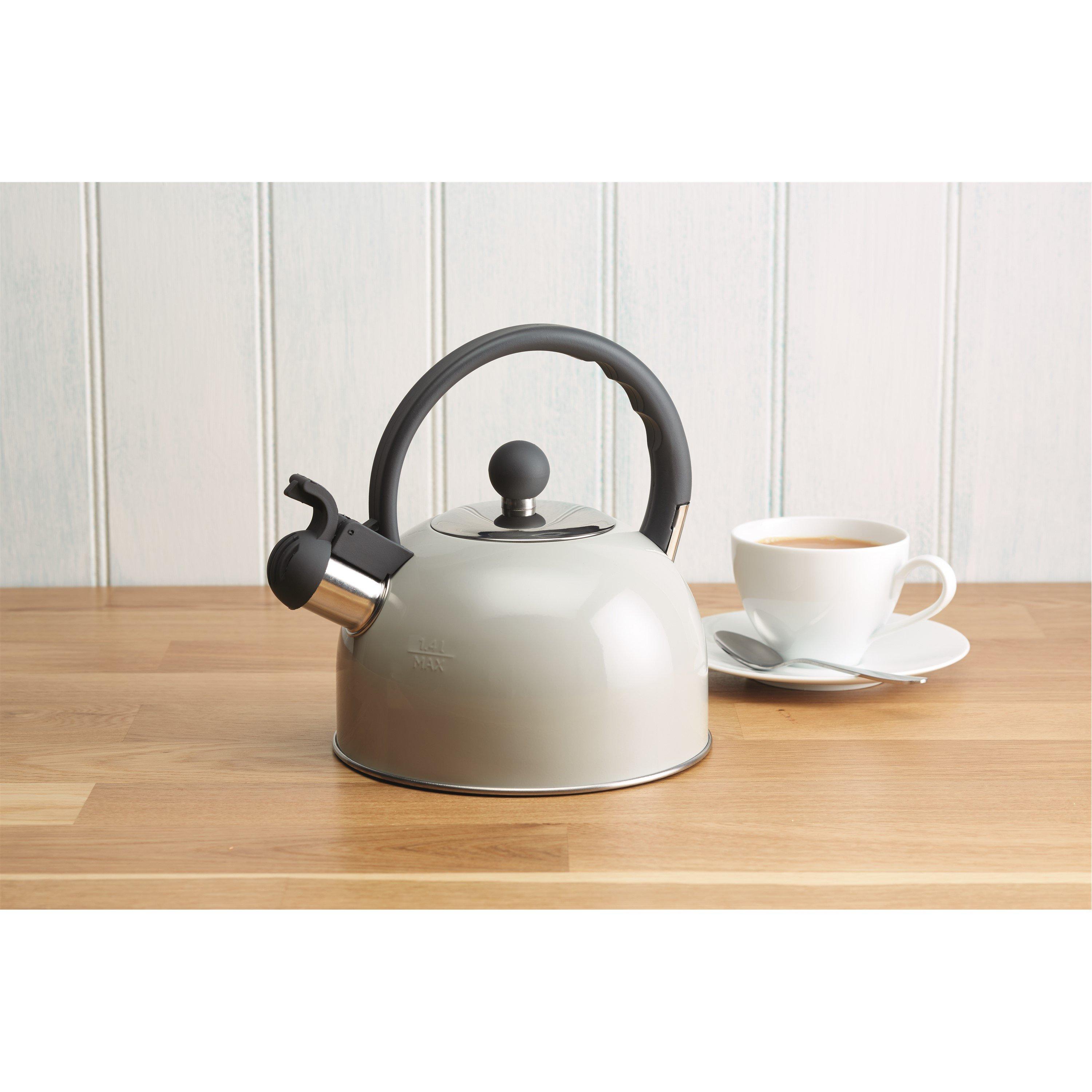 Grey - KitchenCraft - Living Nostalgia Whistling Kettle 1.4 Litre - 2