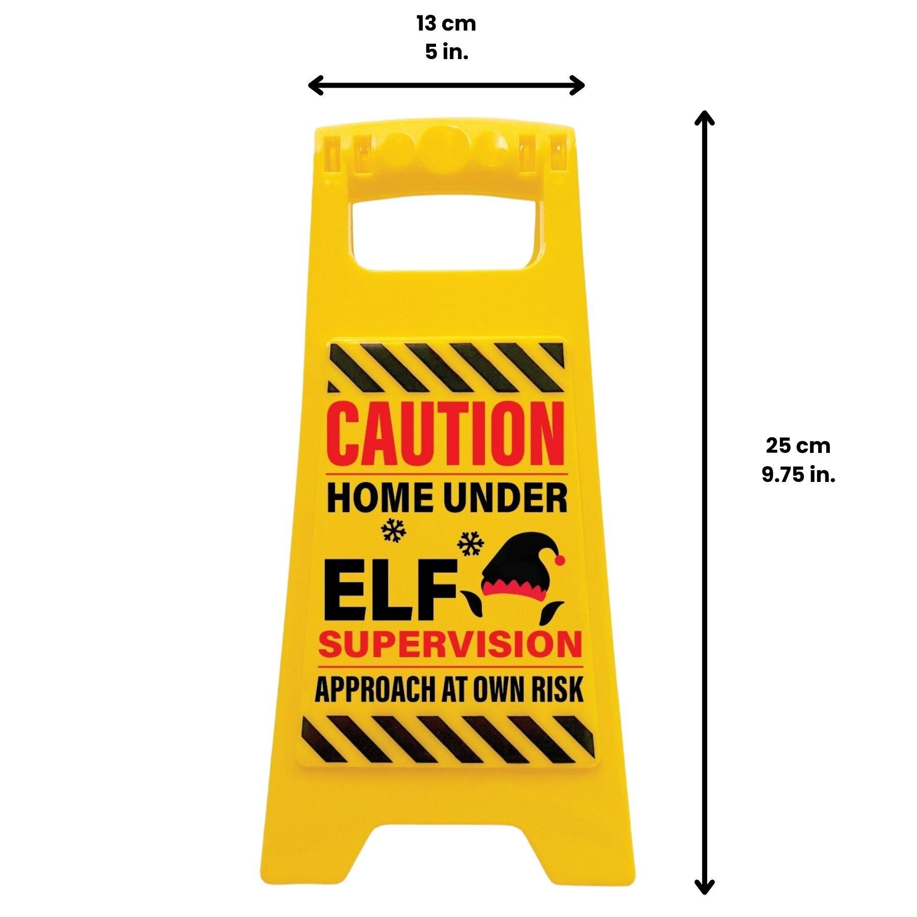 Multi - Boxer Gifts - Caution Home Under Elf Supervision Warning Sign - 5