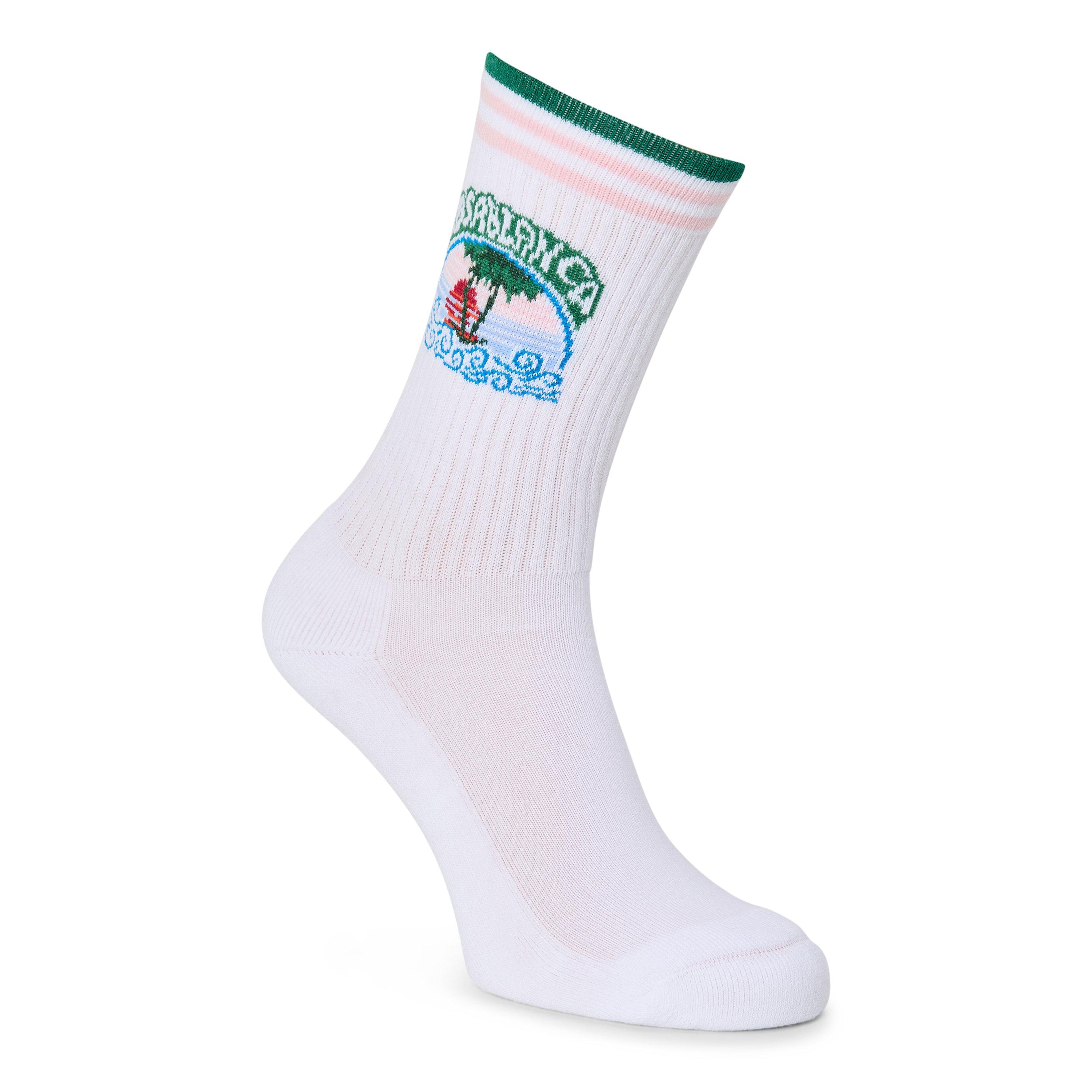 White - Casablanca - Casa Palm Tree Sock Sn64 - 1