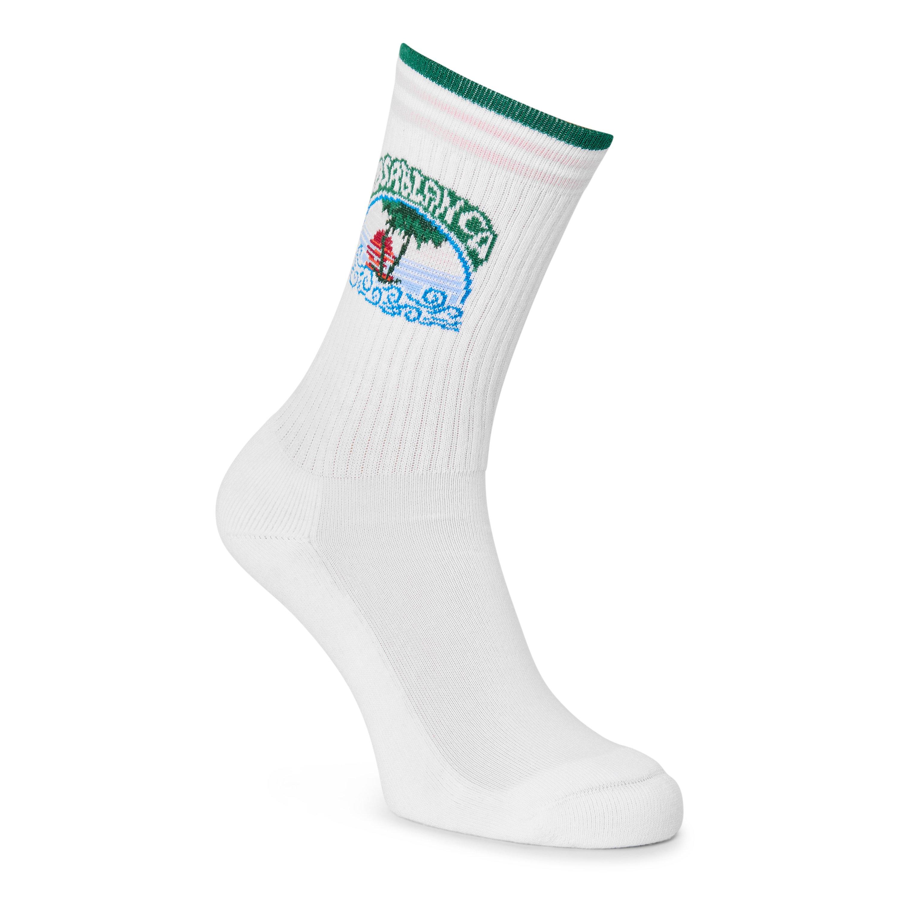 Casablanca Casa Palm Tree Sock Sn64 - White - S/M