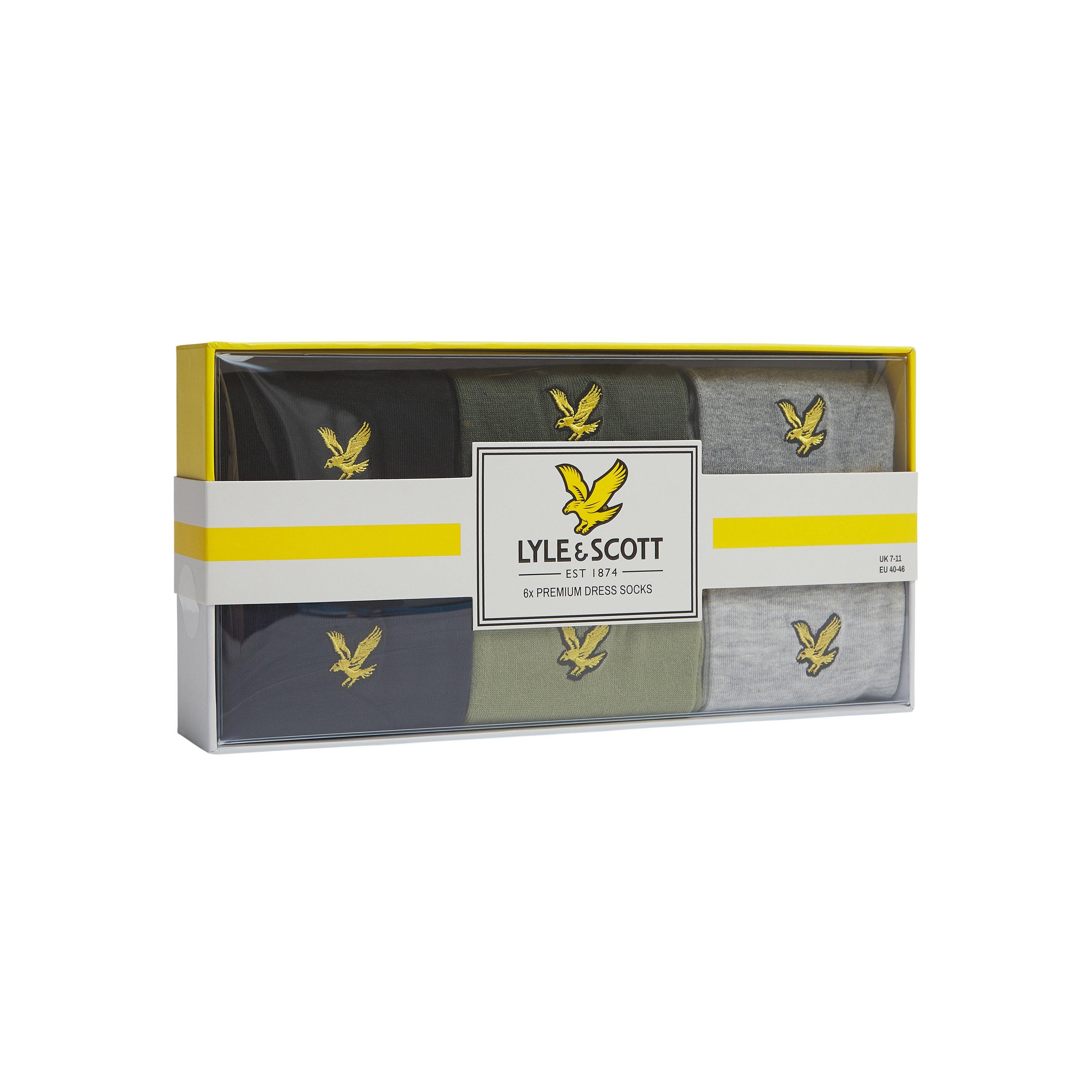 Black Multi - Lyle and Scott - Lyle Victor 6Pk Sock Sn99 - 8