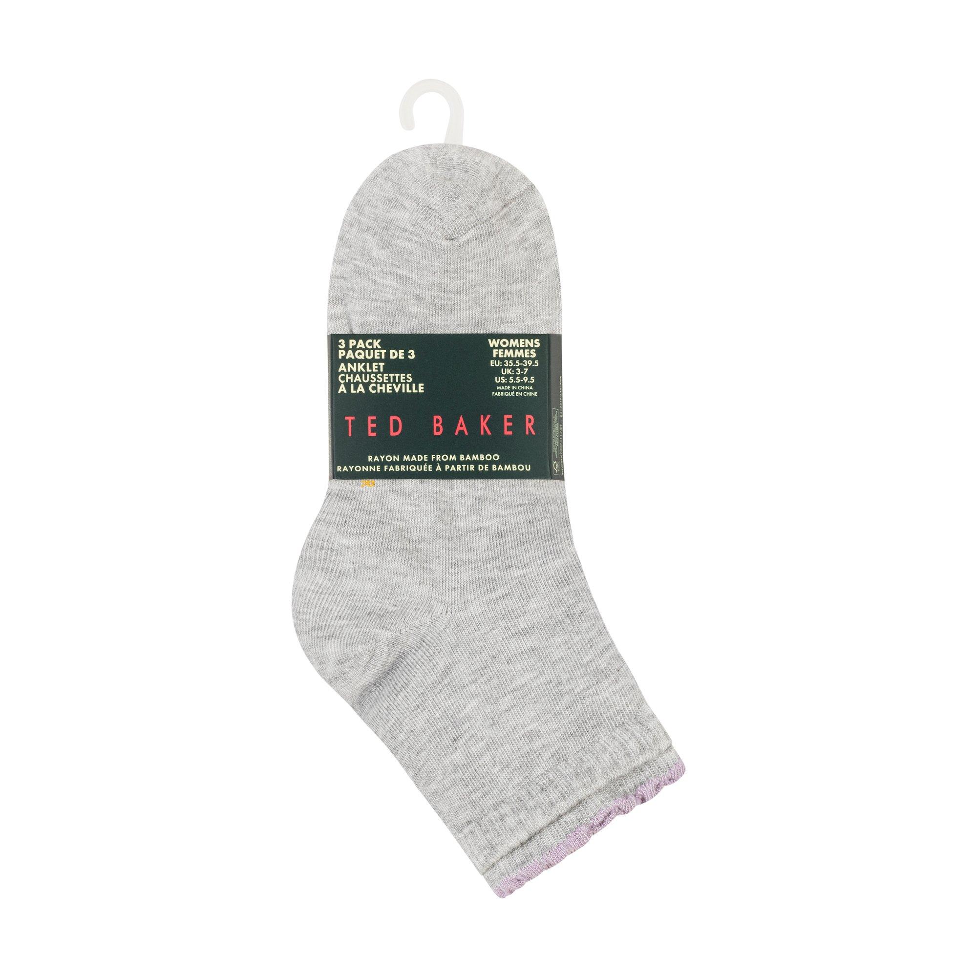 Ted Baker Women's Crew Socks - Blk/Wht/Grey - Ladies 4-8