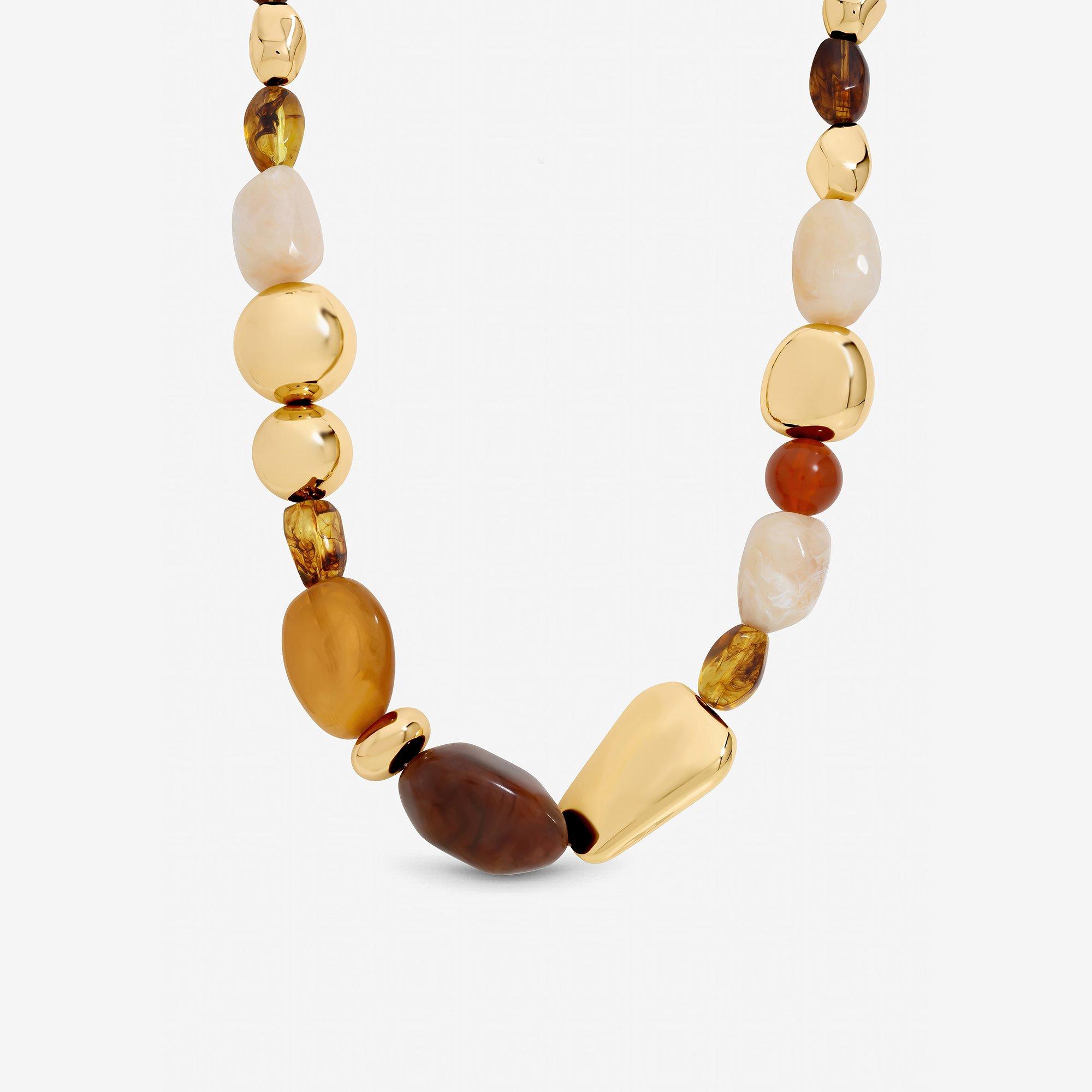 Mood Gold Polished and Resin Allway Necklace