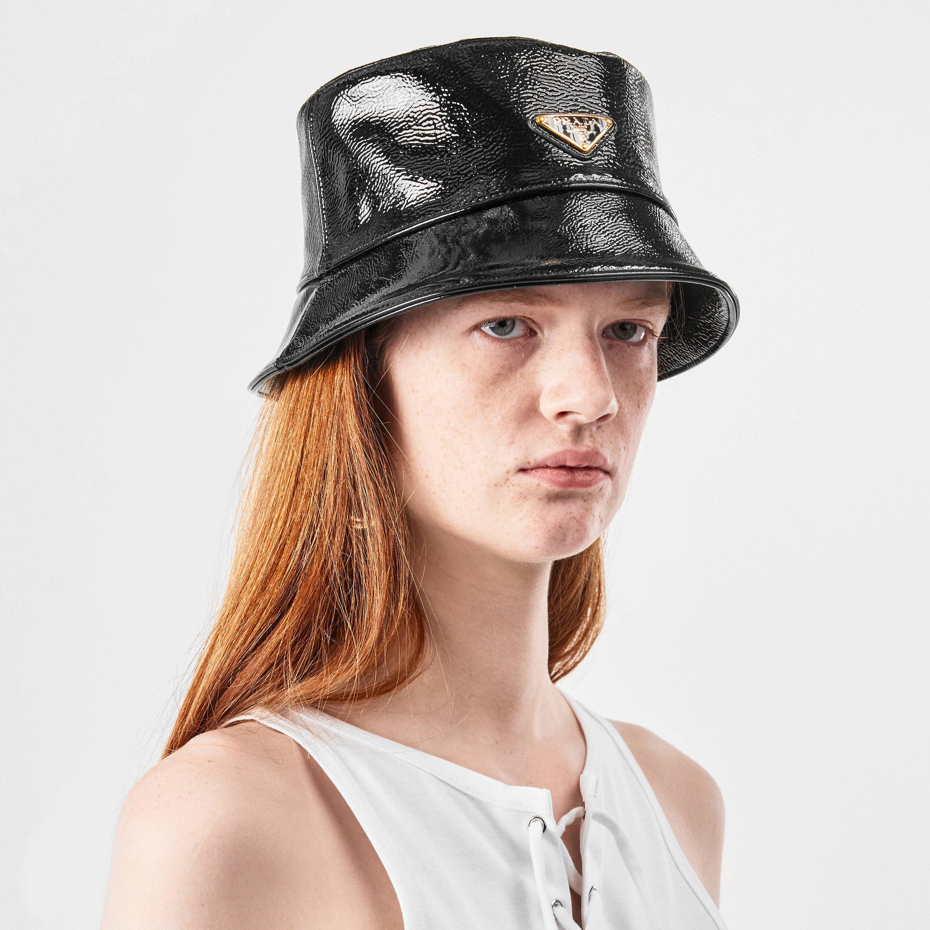 Nero - Prada - Women's Patent Bucket Hat - 3