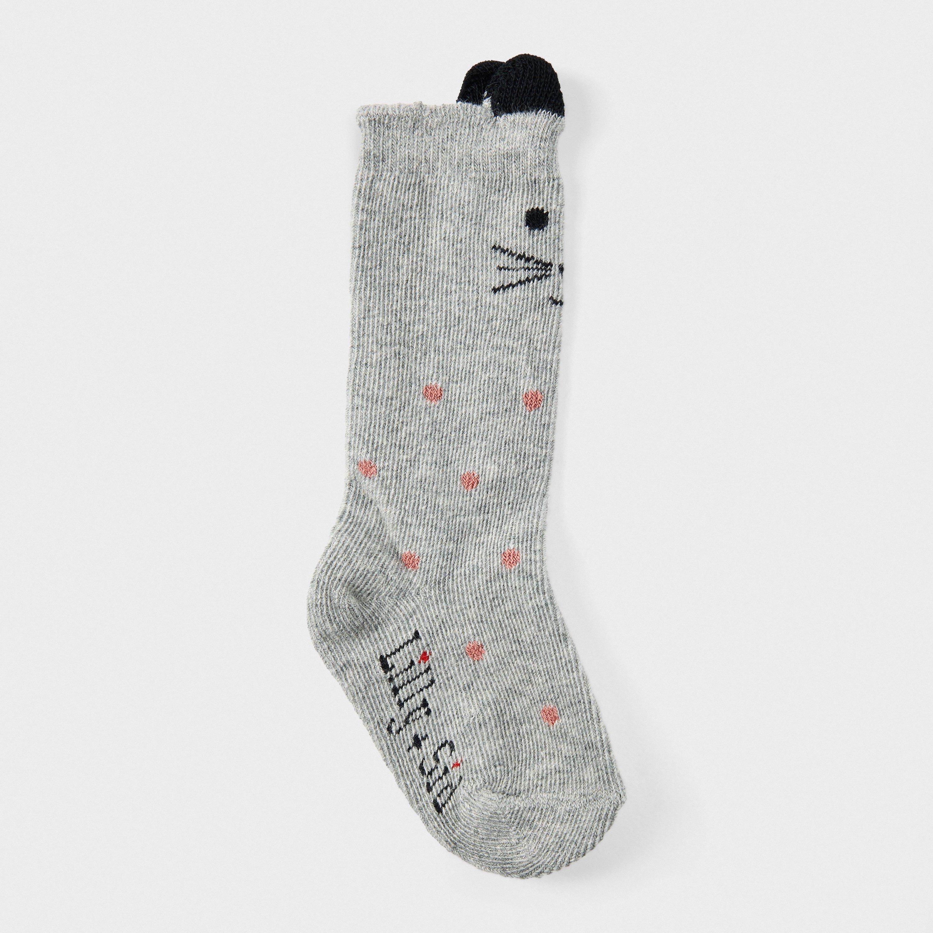 Lilly And Sid  Cat Knee High Socks -  - 0-6 Months