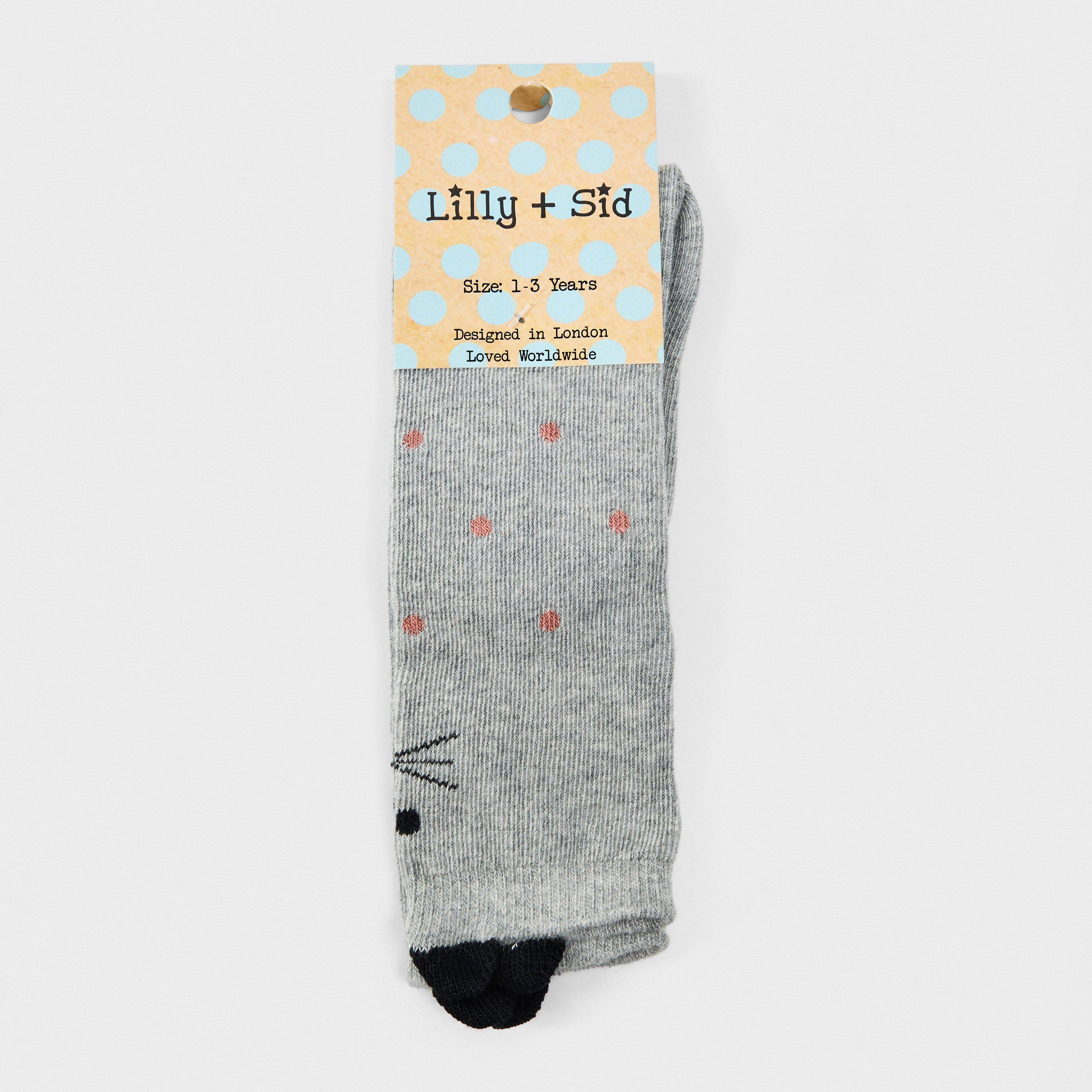 Multi - Lilly and Sid - Cat Knee High Socks - 2