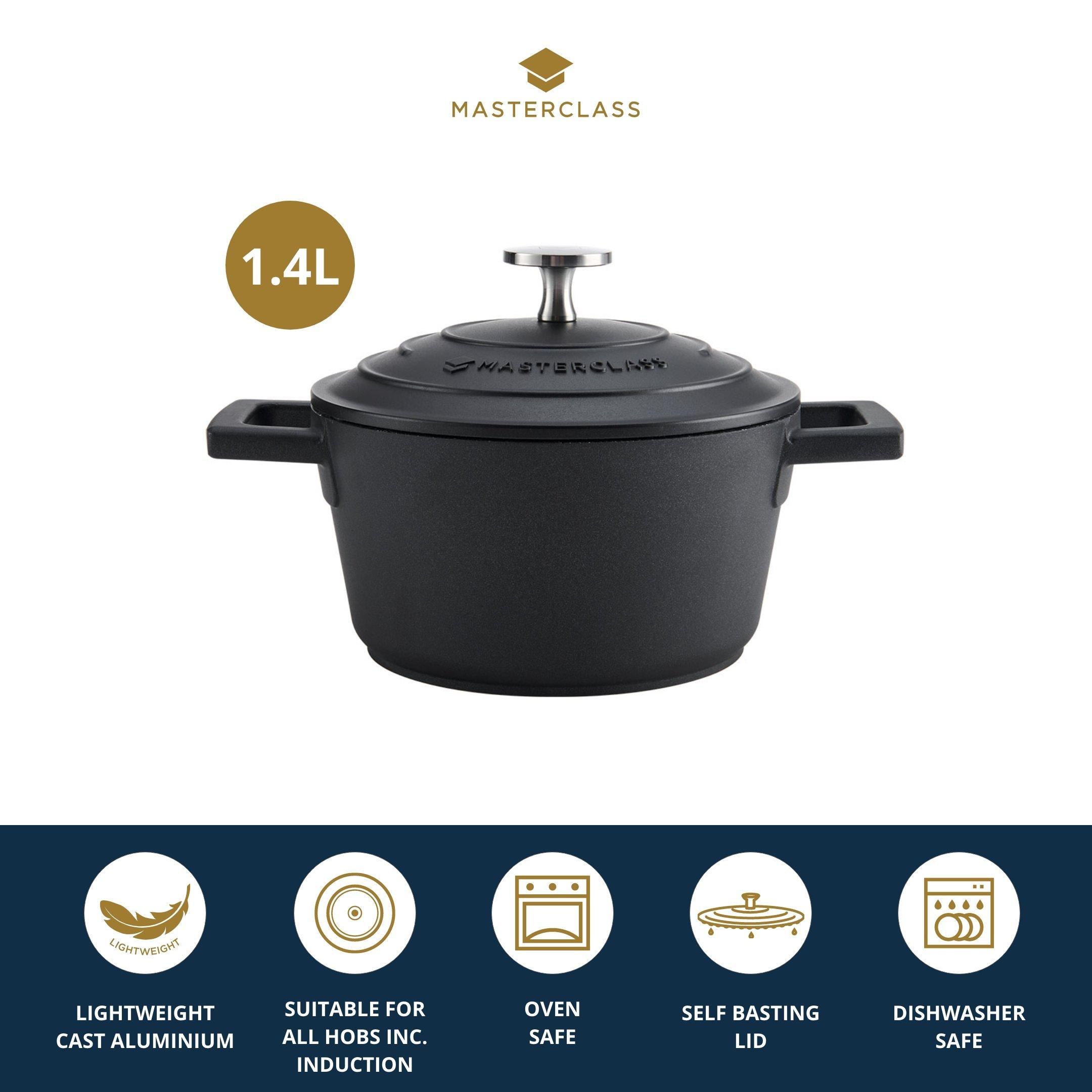 Black - MasterClass - MasterClass Cast Aluminium Black Casserole Dish - 6