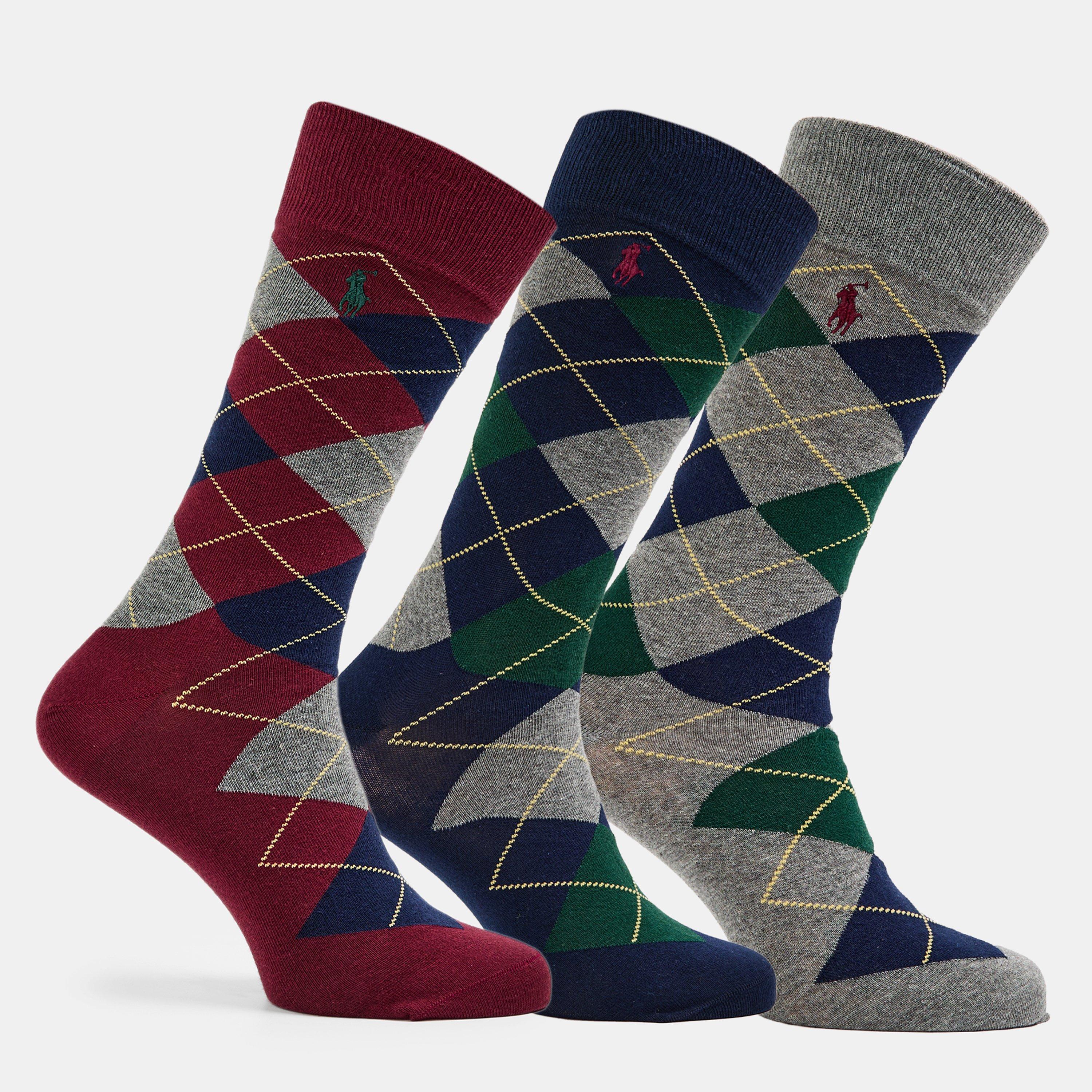 Polo Ralph Lauren 3 Pack Argyle Crew Socks