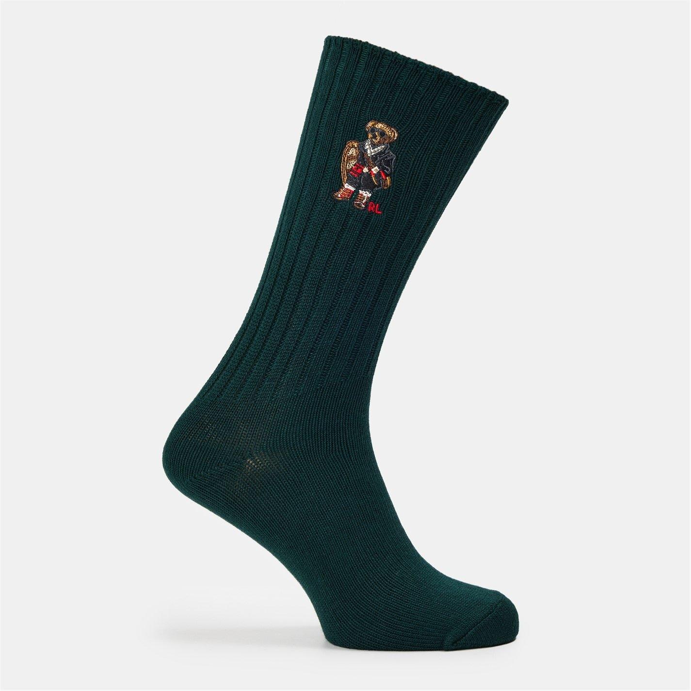 Blue/Green/Wine - Polo Ralph Lauren - Men's Bear Pack Gift Box Crew Socks - 3