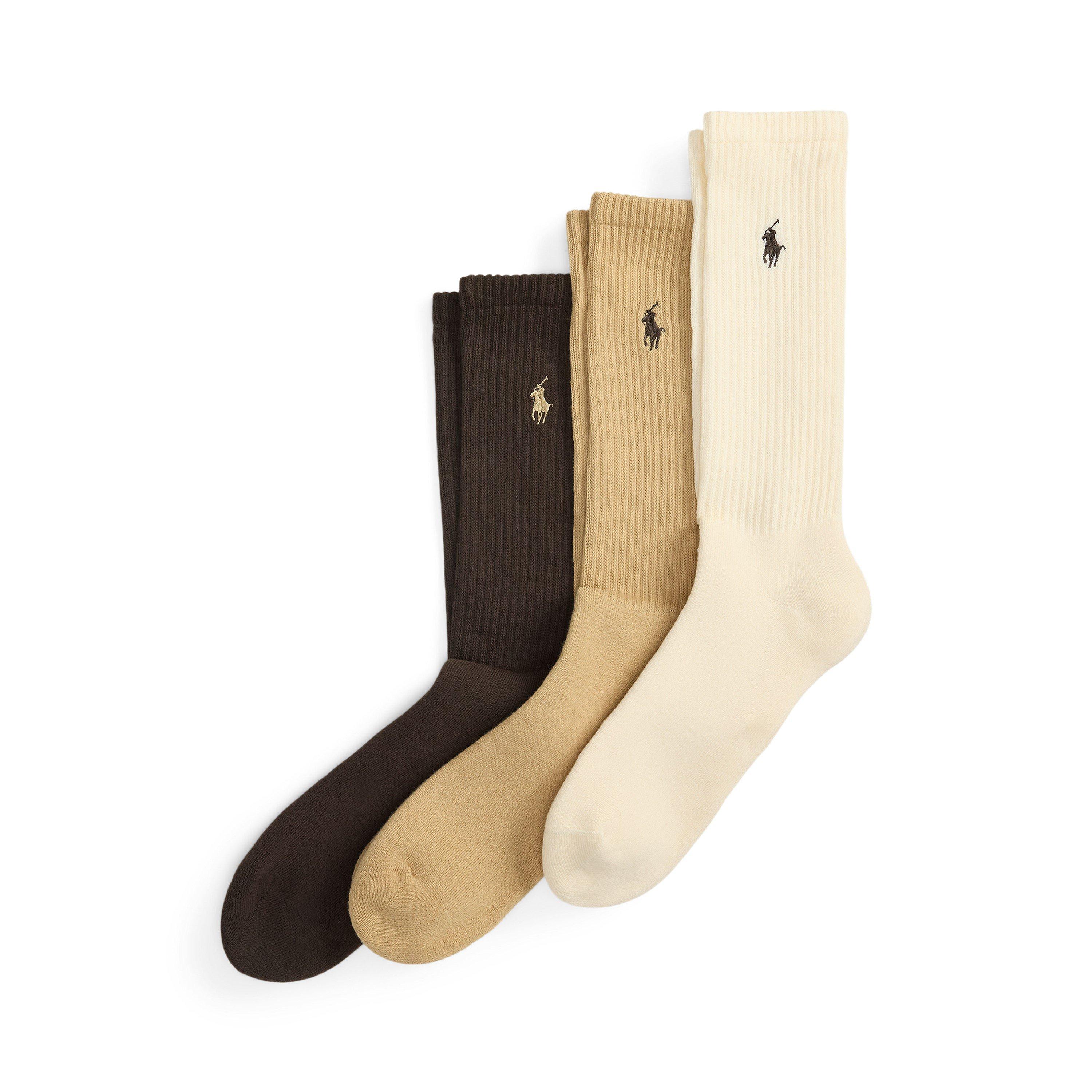 Polo Ralph Lauren Men's Caml/Ivory/Brn Crew Socks