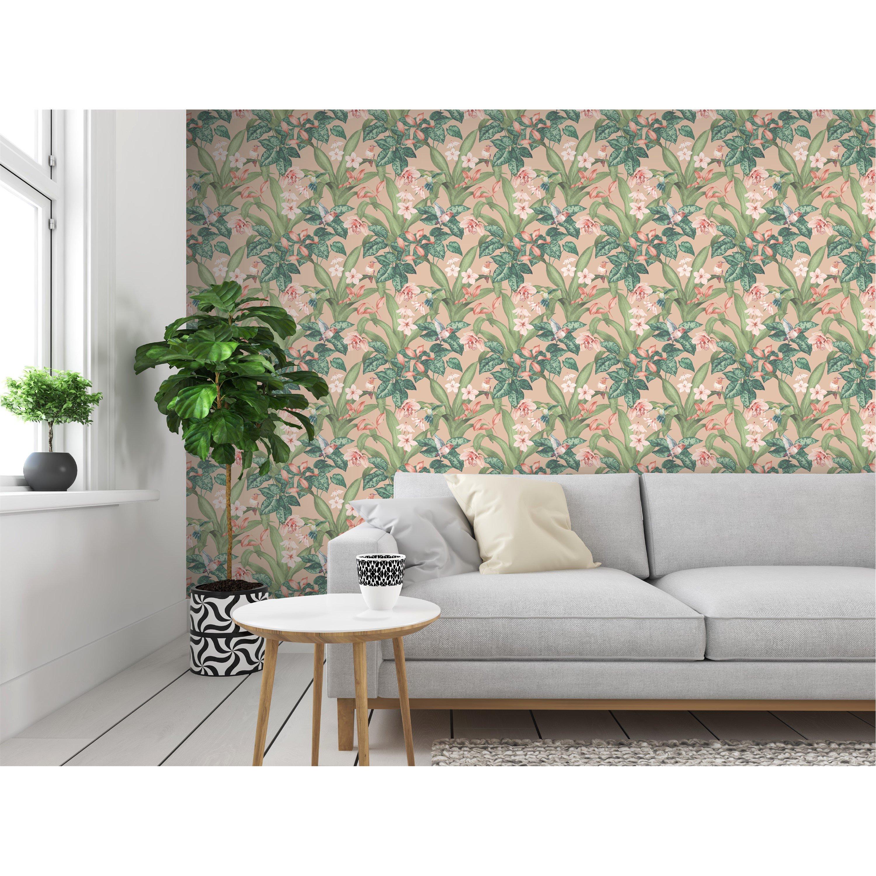 Pink - Arthouse - Pretty Botanical Soft Pink Wallpaper - 3