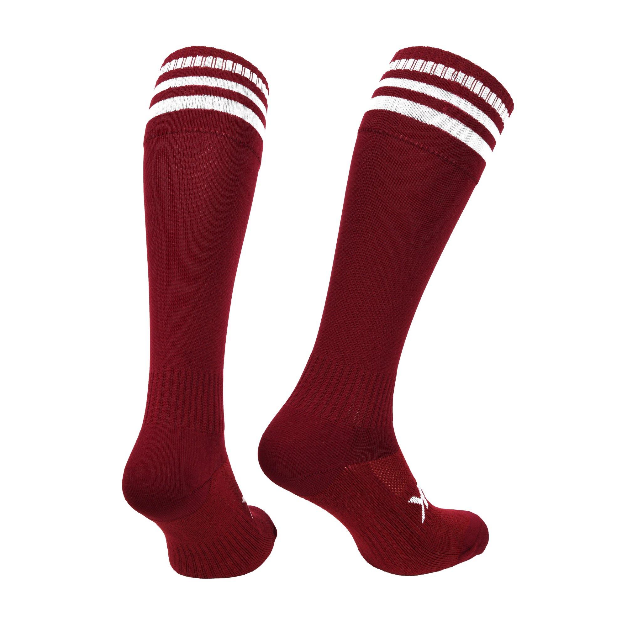 Atak Sports Boys Atak Bars Socks Junior - Maroon/White - C (10-2)