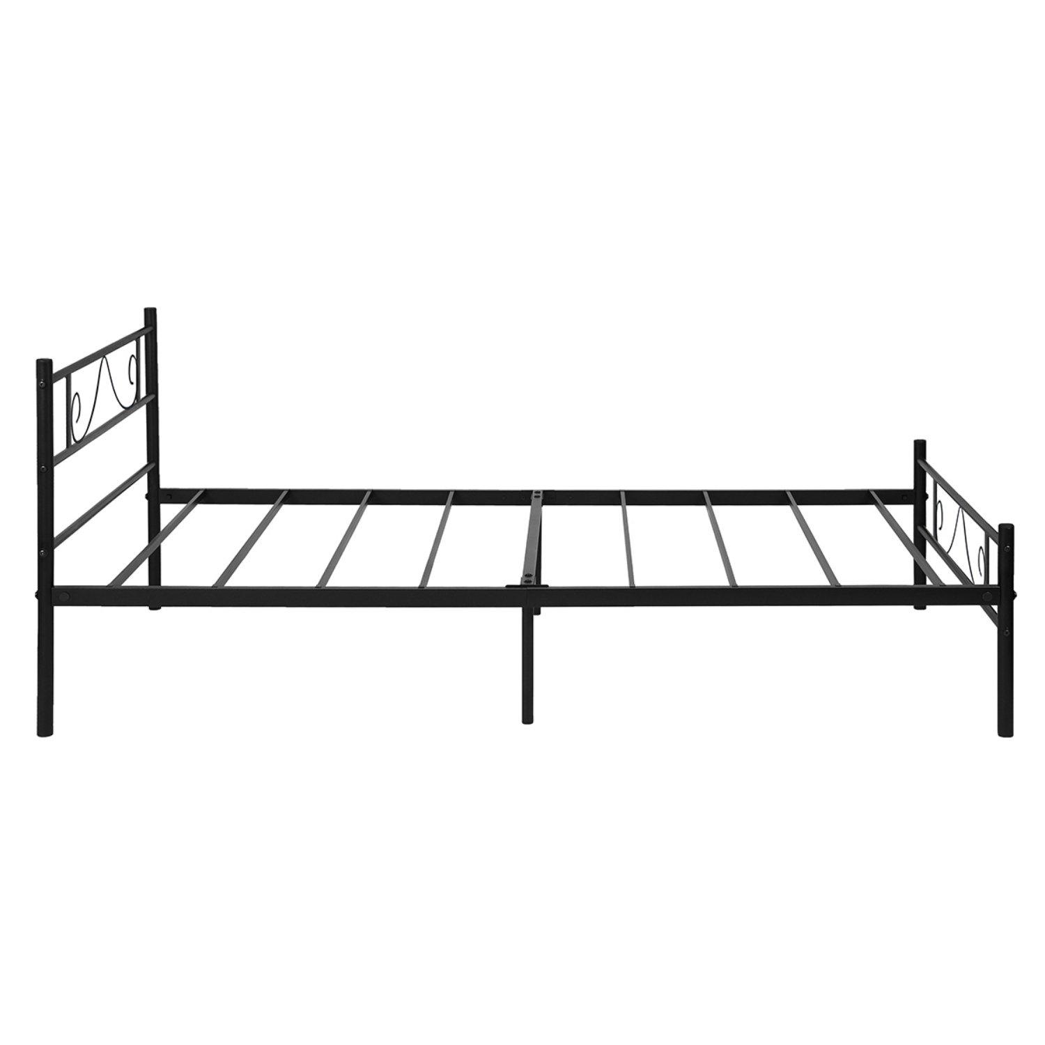 Black - Urban Meuble - Sturdy Metal Bed Frame with Elegant Headboard - 5