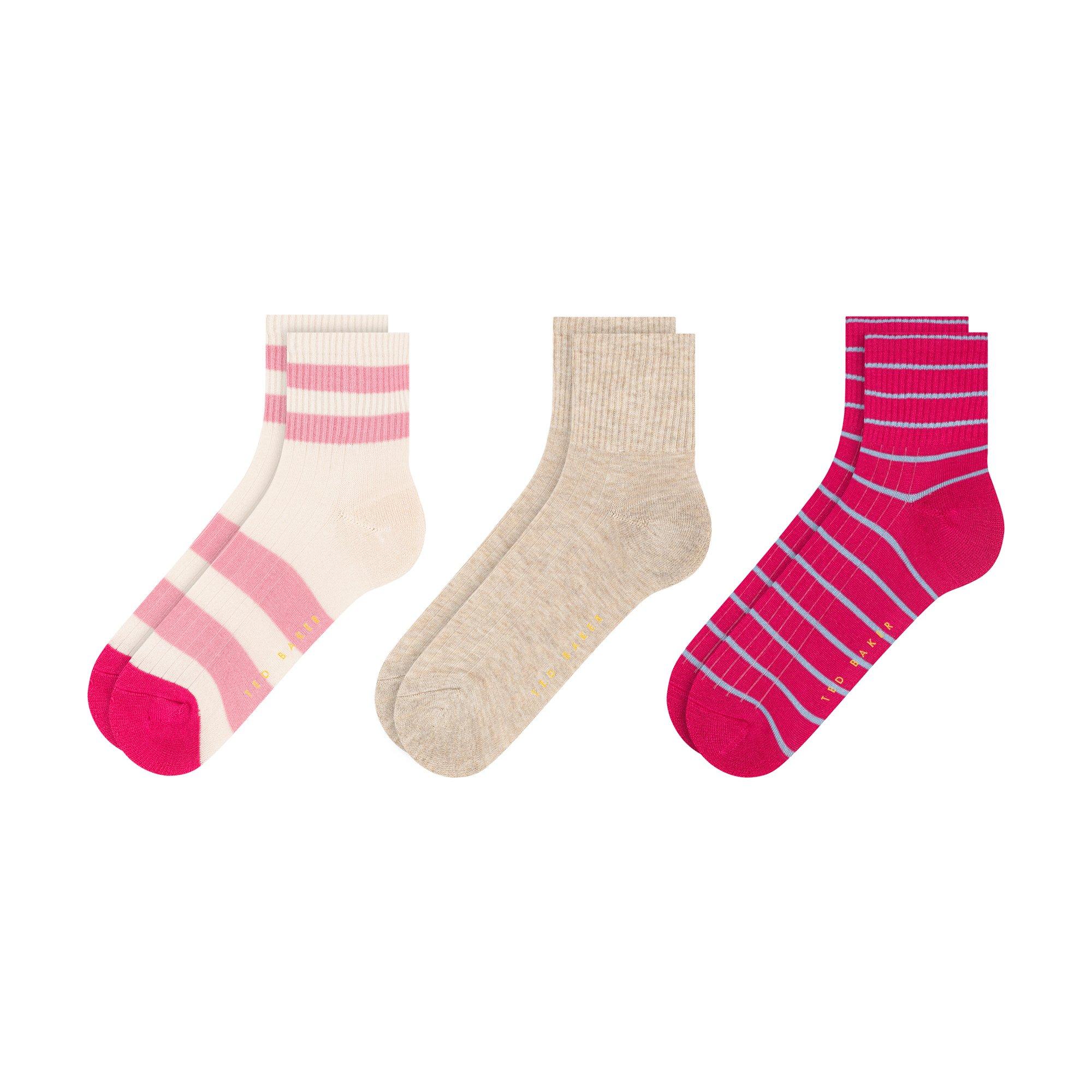 Pink/Multi - Ted Baker - Women's Quarter Socks - 1