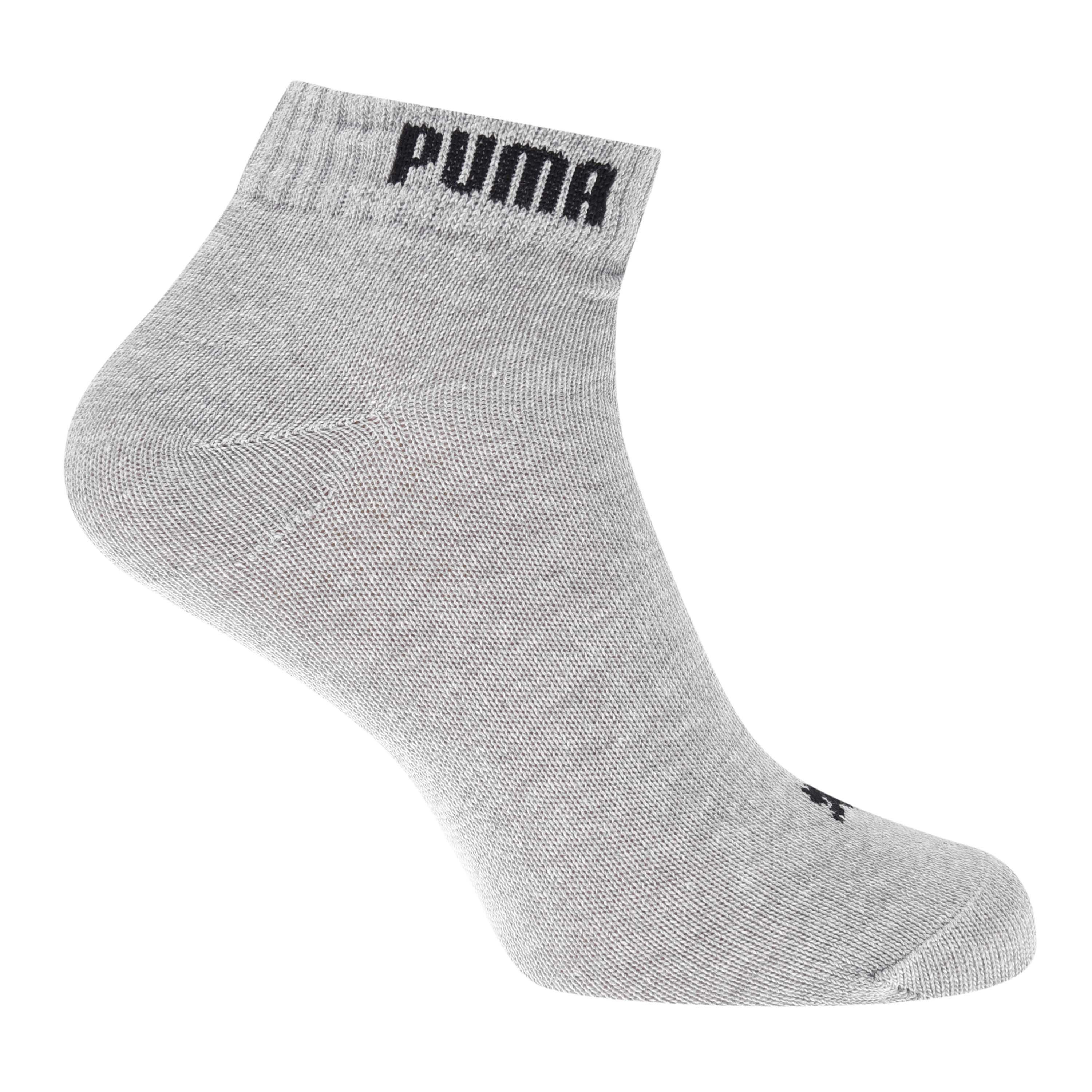 Gris/Blanco/Negro - Puma - 3 Pack Quarter Socks Mens - 4