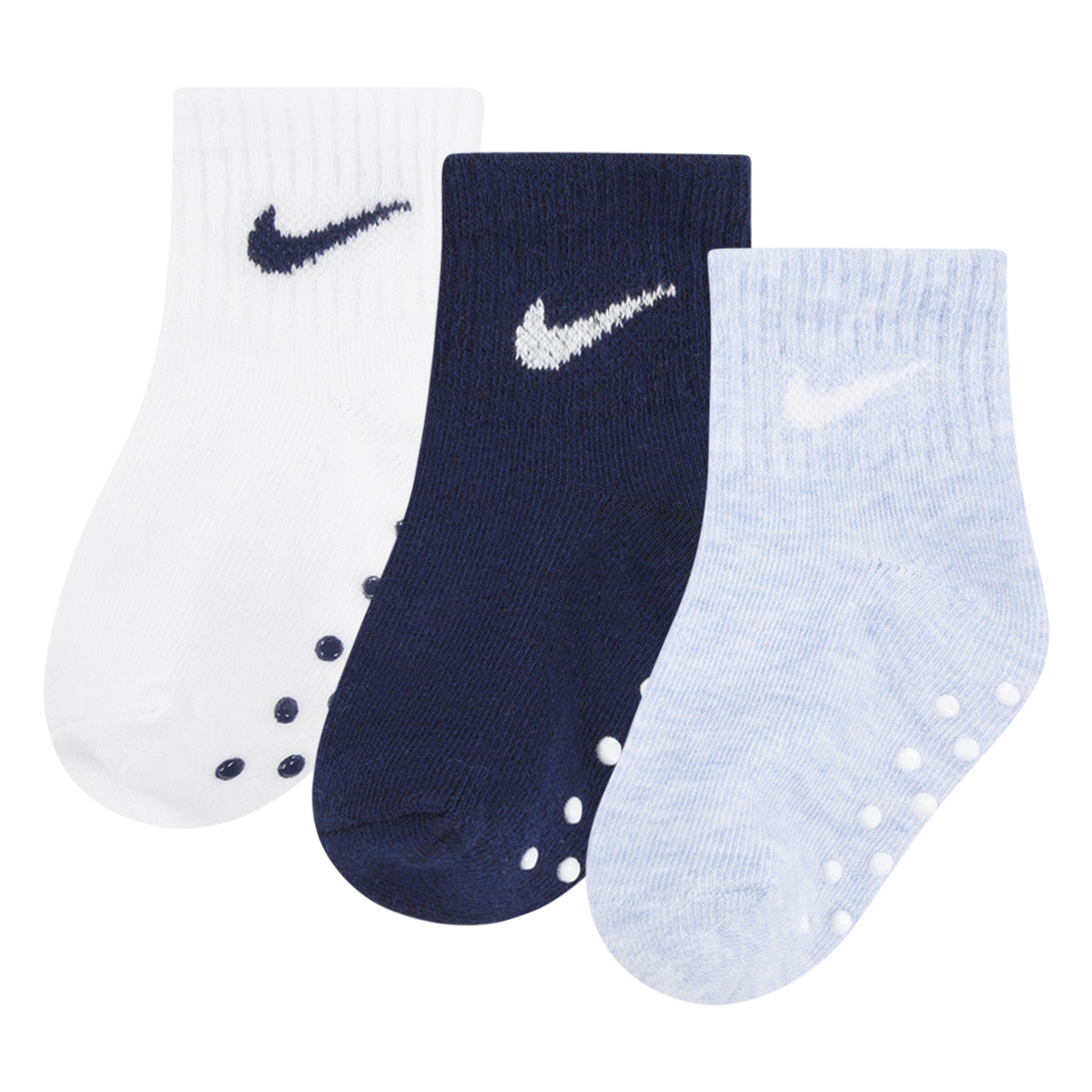 Nike  Infant Core Swoosh Gripper Trainer Socks - Cobalt Bliss - 2-4