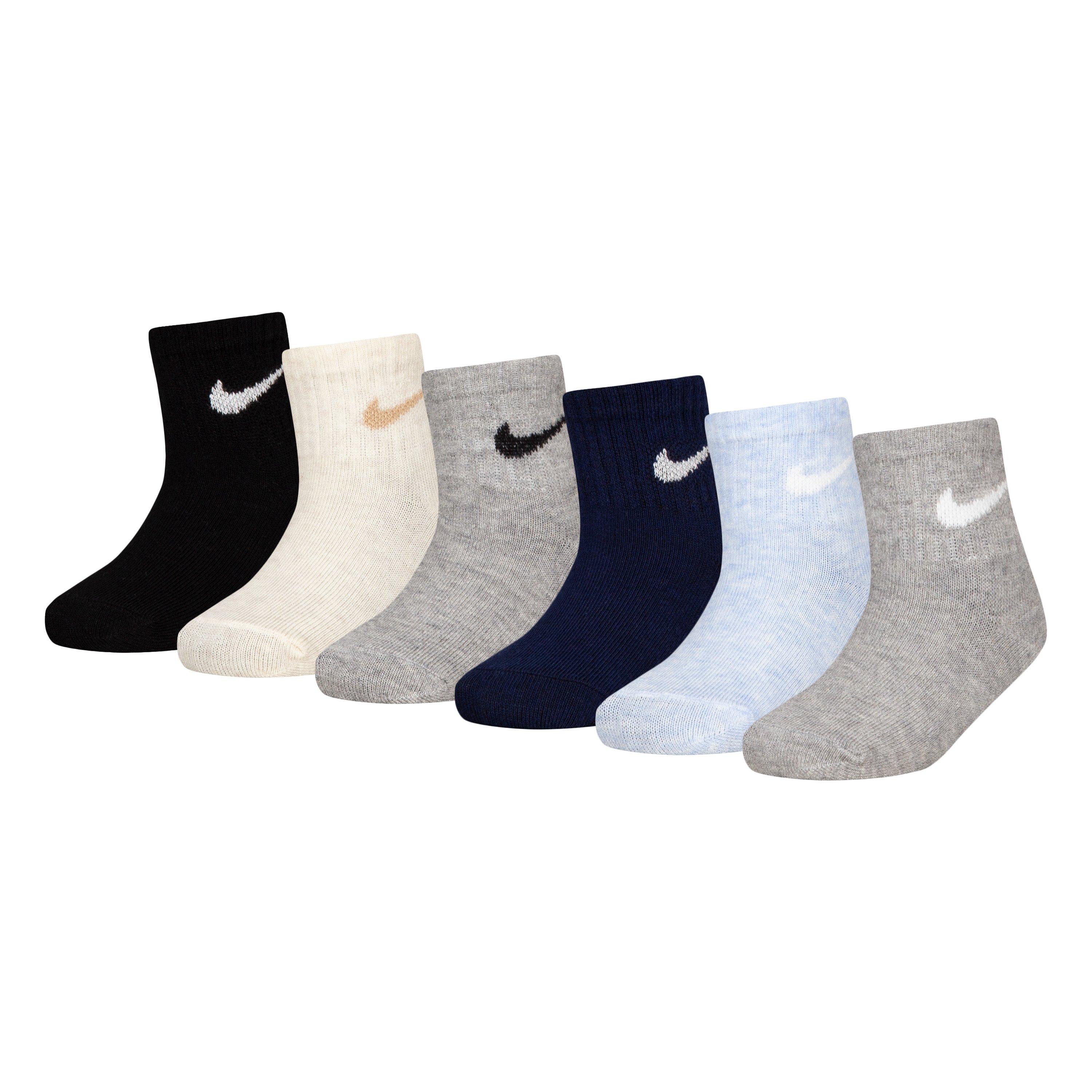 Nike  Infant Pack Toddler Quarter Socks - Ivory Heather - 2-4
