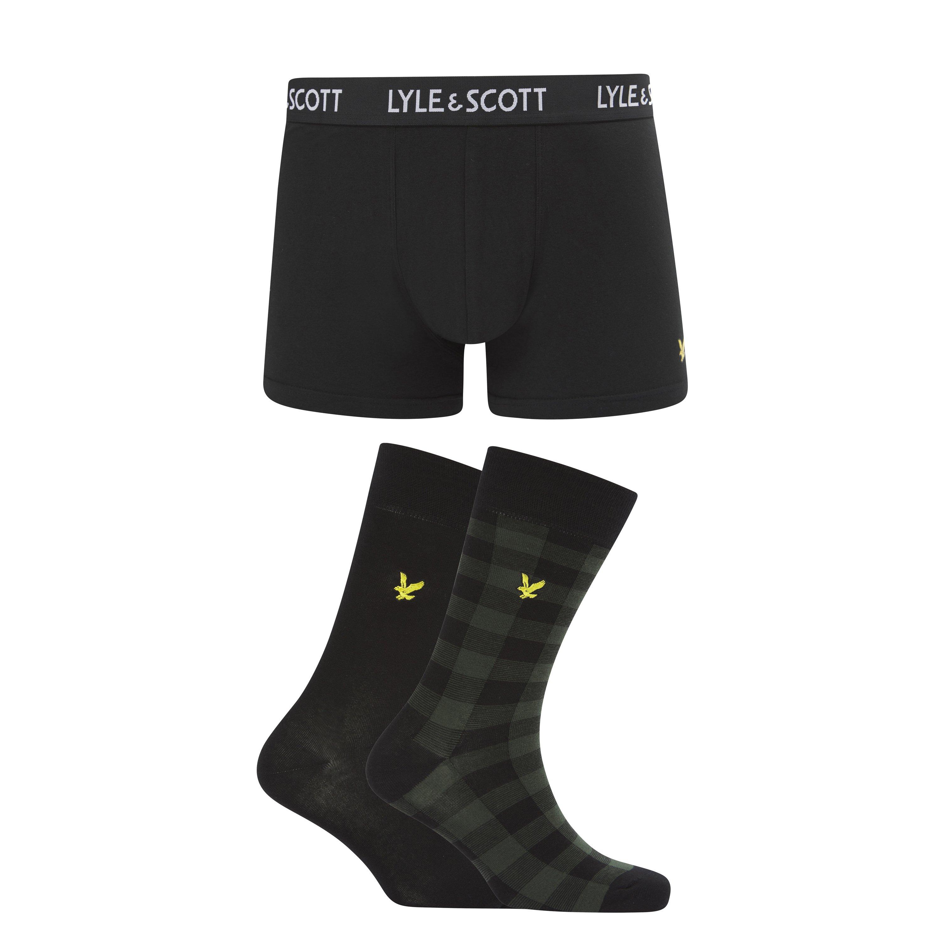 Lyle And Scott Men's Trainer Sock Gift Sets - Black - Check - Small