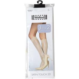 Wolford Satin touch 3 pair pack 20 denier knee high socks