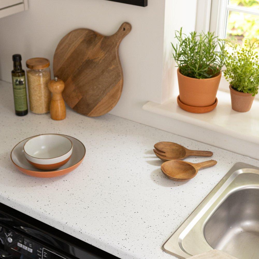 White - D C Fix - dc fix White Granite Mt Self Adhesive Vinyl Pack 3 - 3