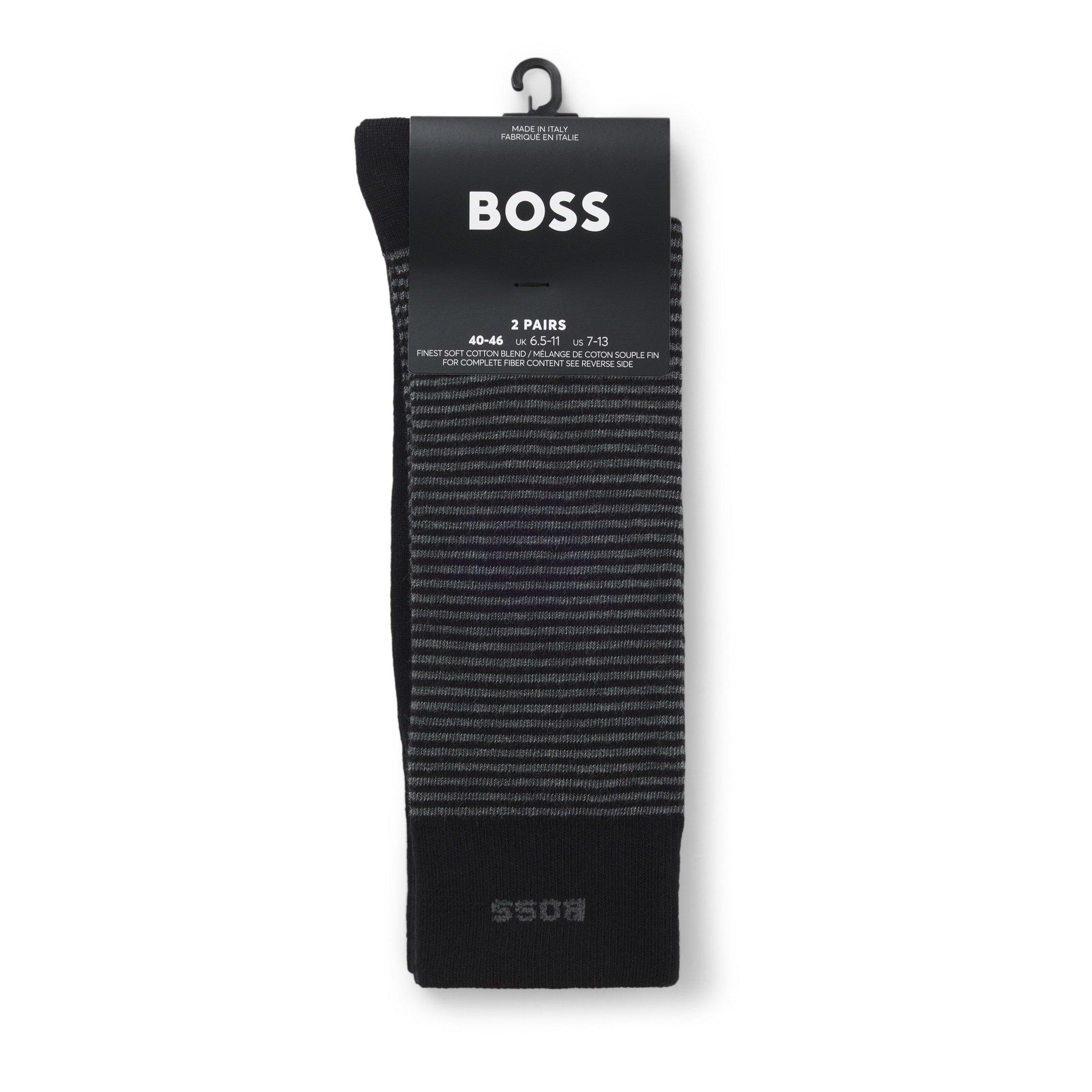 Black 001 - Boss - 2 Pack Striped Socks - 2