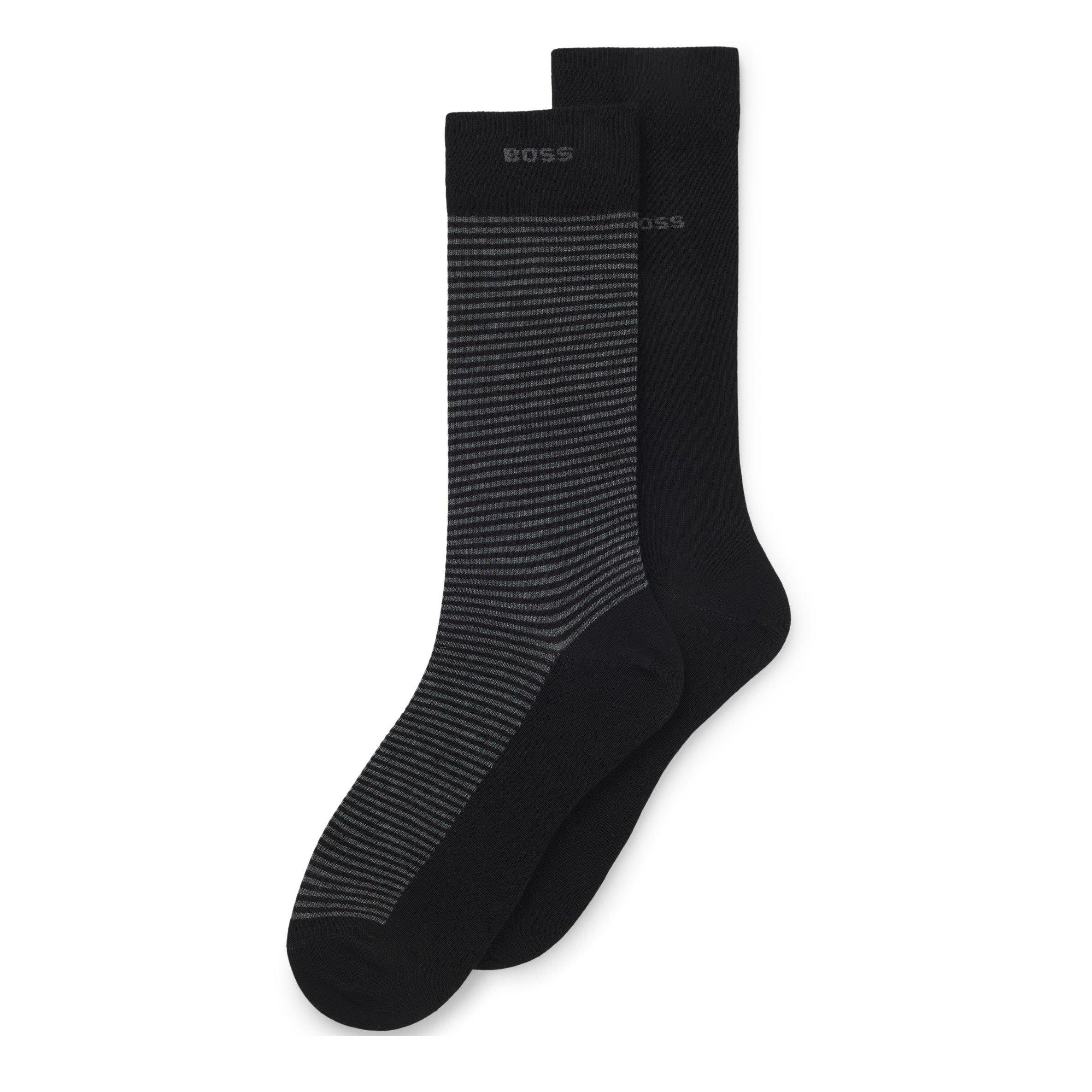 Black 001 - Boss - 2 Pack Striped Socks - 3
