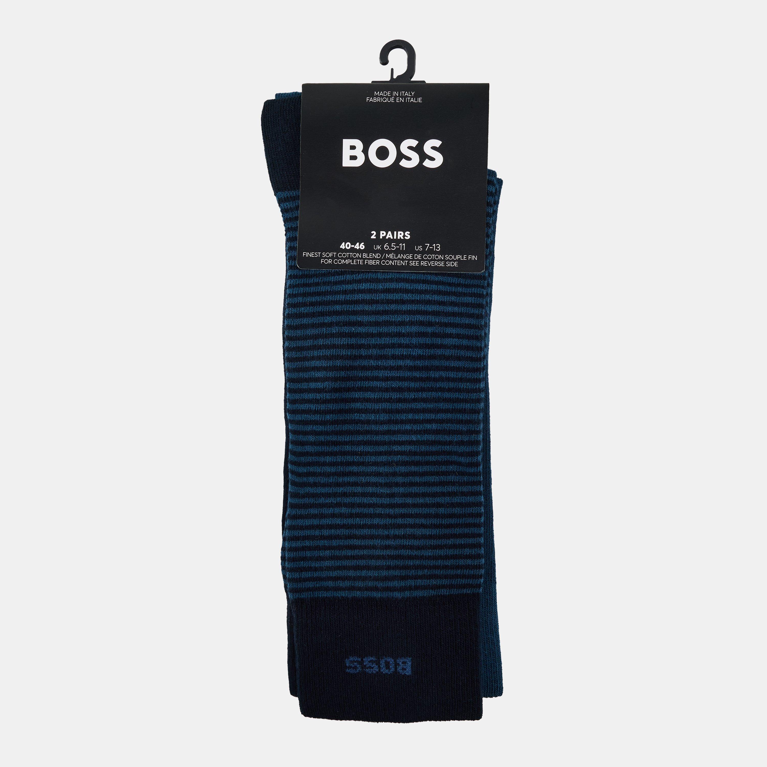 Open Blue 483 - Boss - 2 Pack Striped Socks - 2