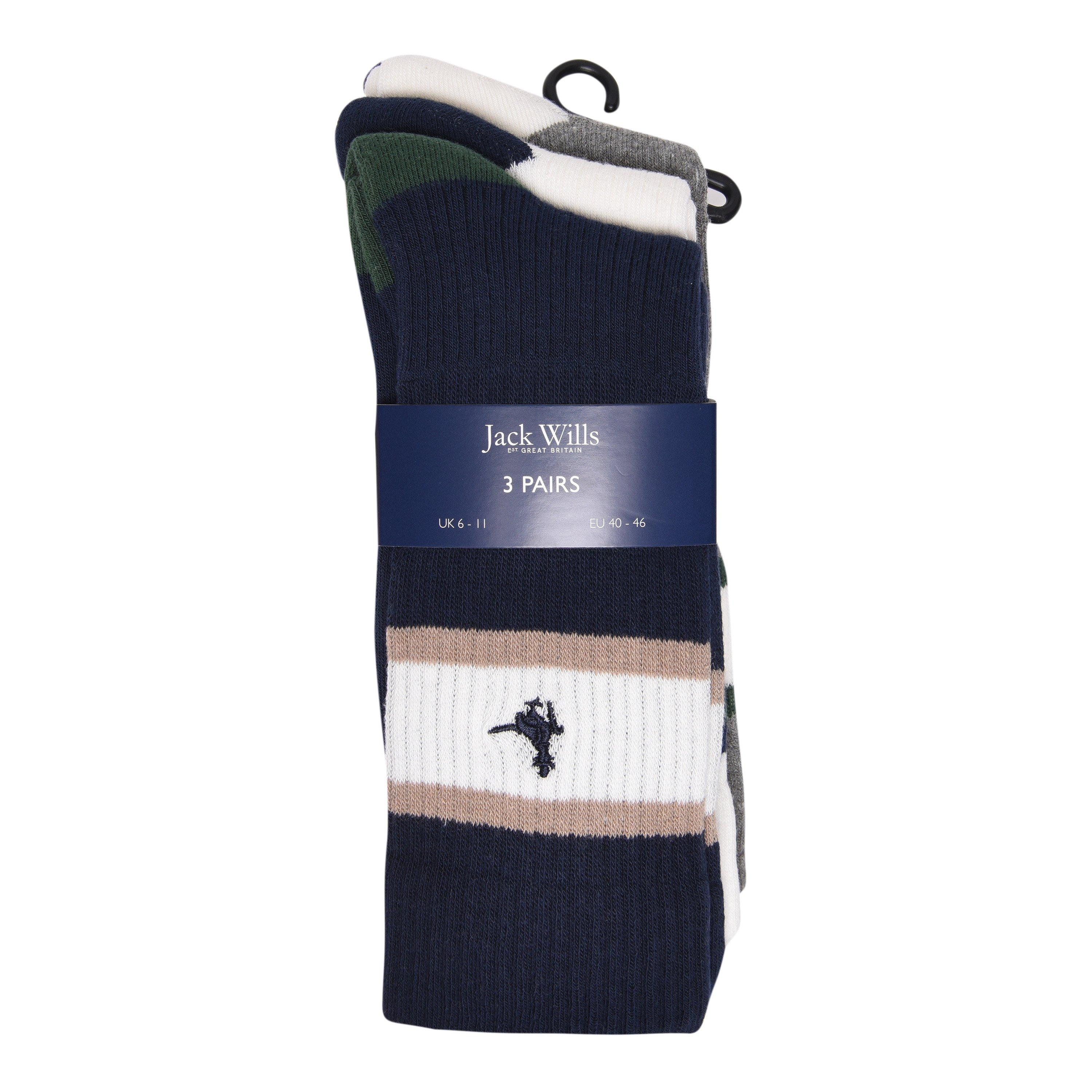 Grey Marl - Jack Wills - Longhurst Multipack Socks 3 Pack - 5