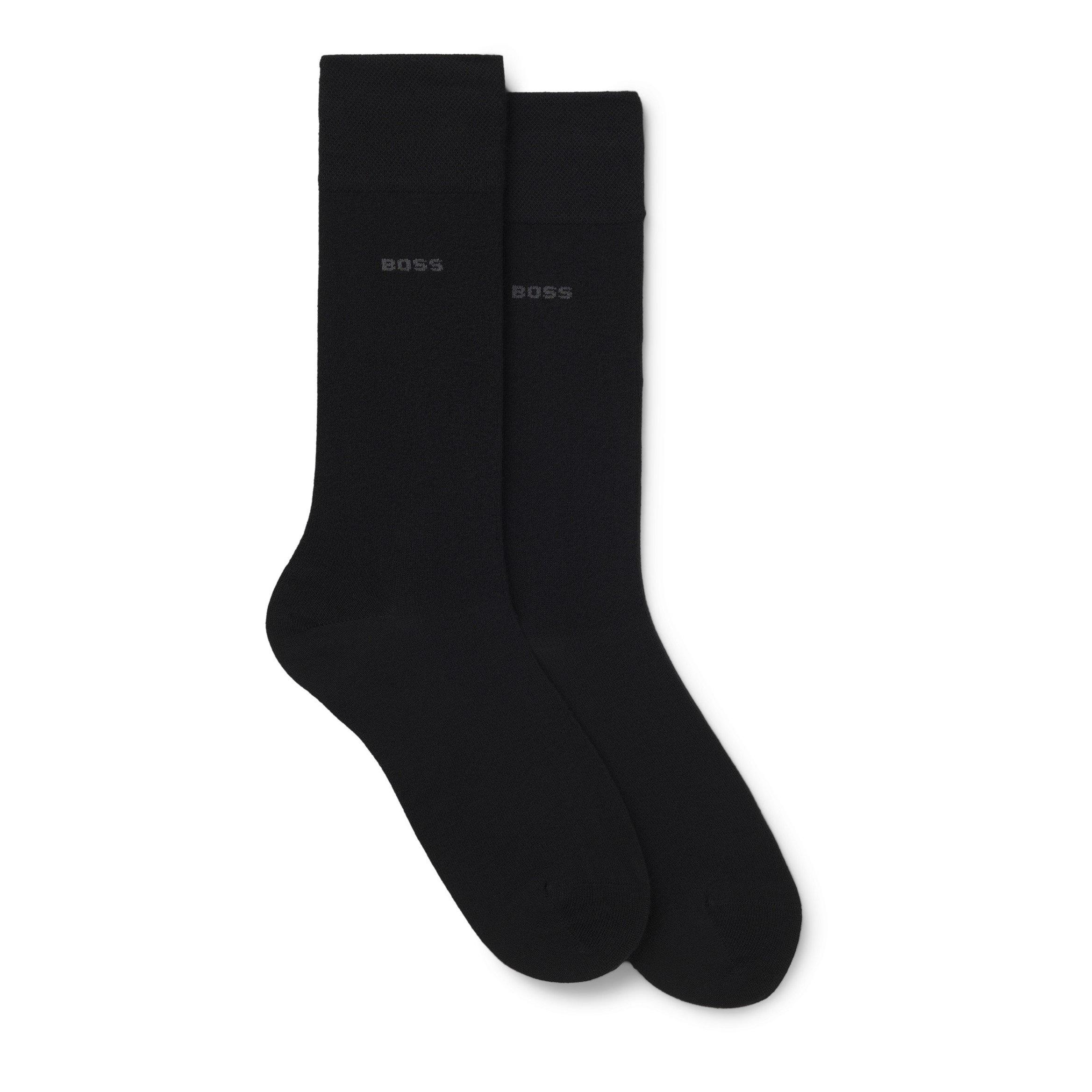 Black 001 - Boss - Men's Bamboo Crew Socks - 1