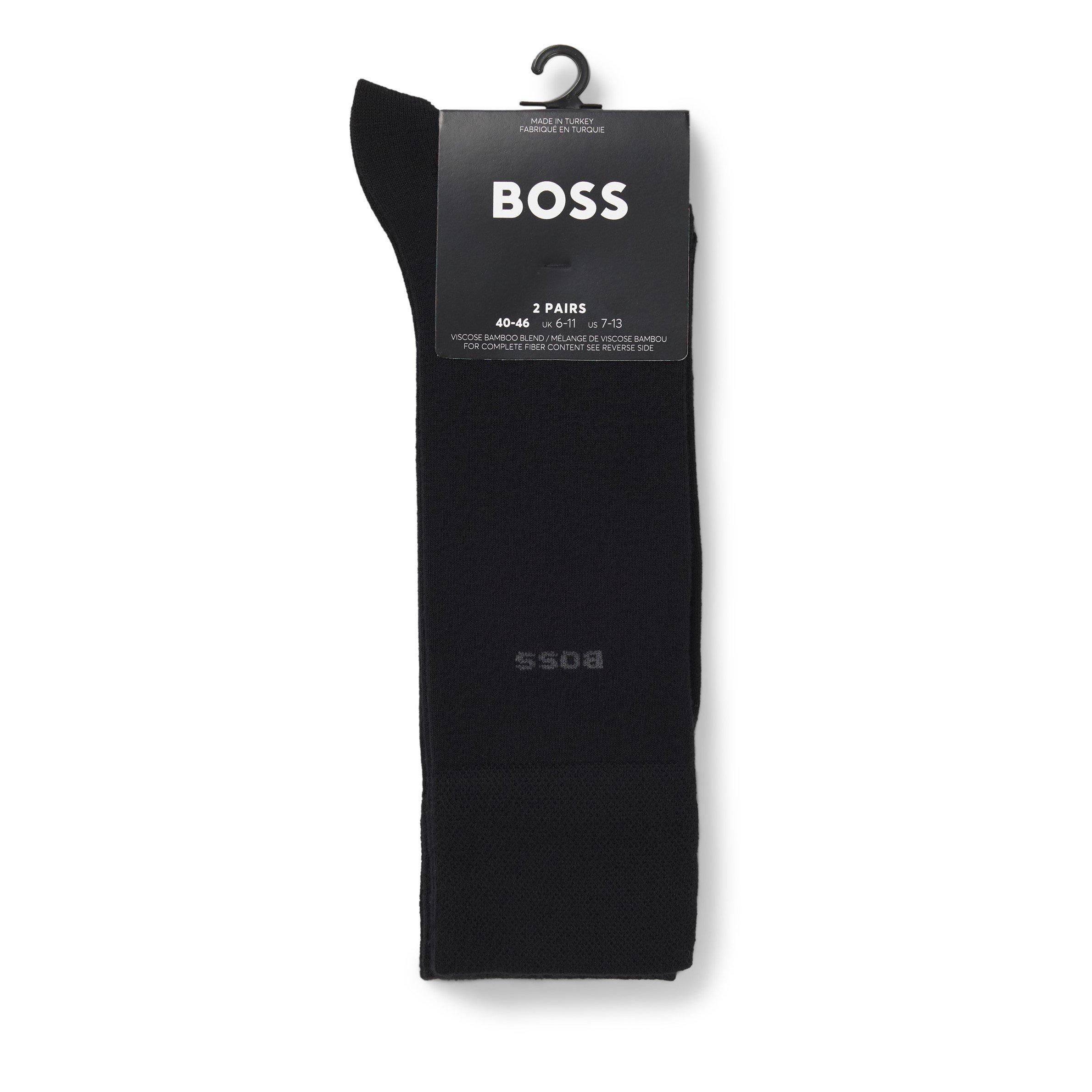 Black 001 - Boss - Men's Bamboo Crew Socks - 2