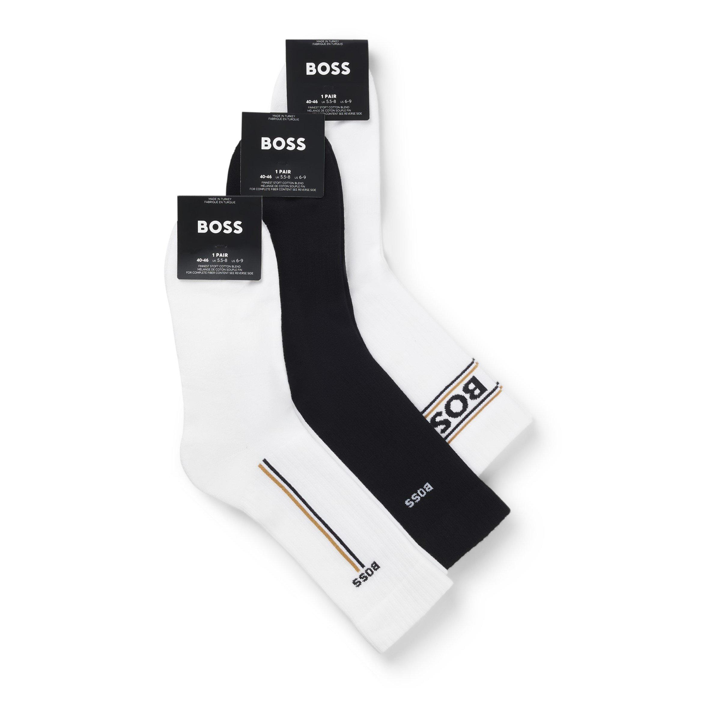 Black/White 960 - Boss - 3-Pack Logo Socks - 2
