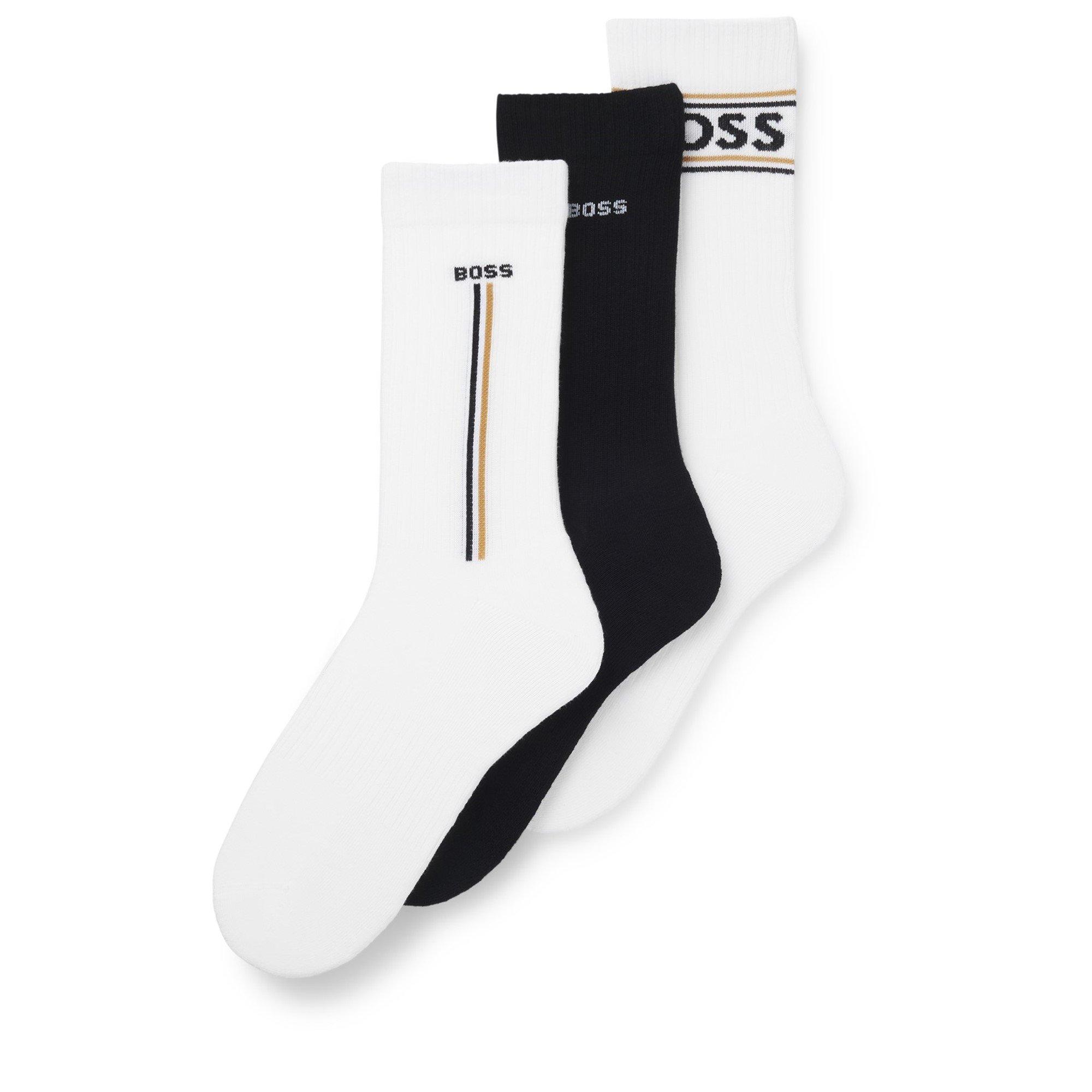 Black/White 960 - Boss - 3-Pack Logo Socks - 3