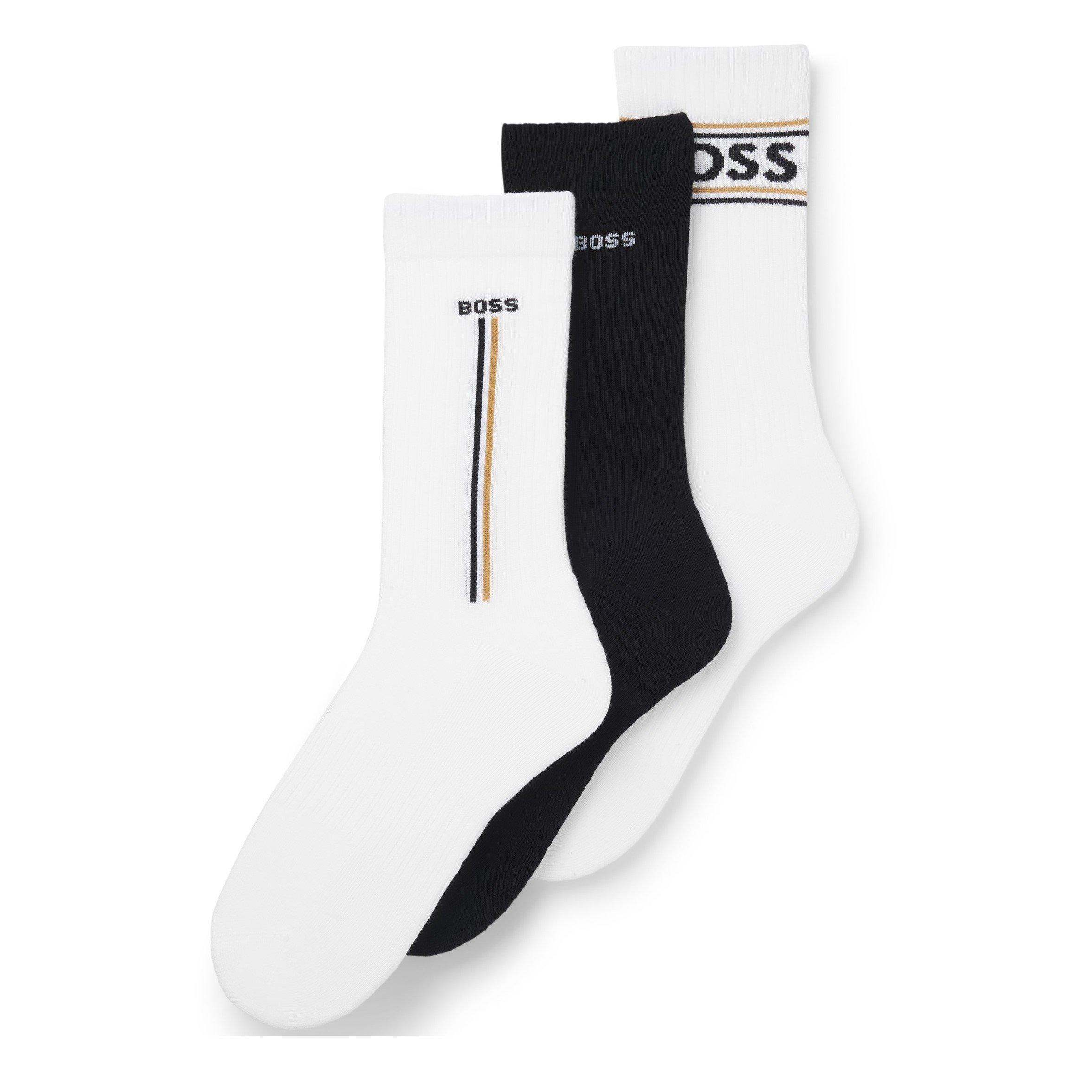 Black/White 960 - Boss - 3-Pack Logo Socks - 4