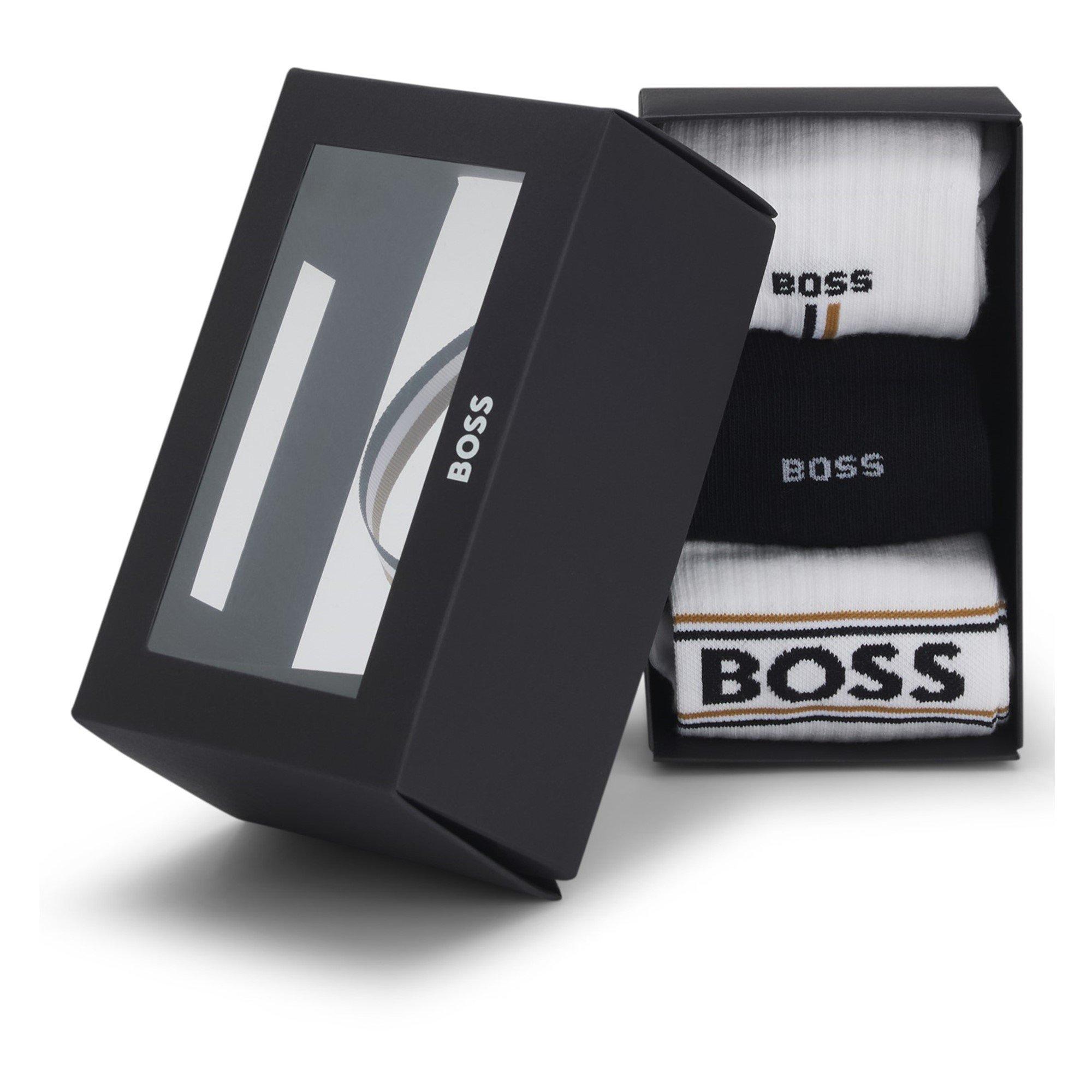 Black/White 960 - Boss - 3-Pack Logo Socks - 5