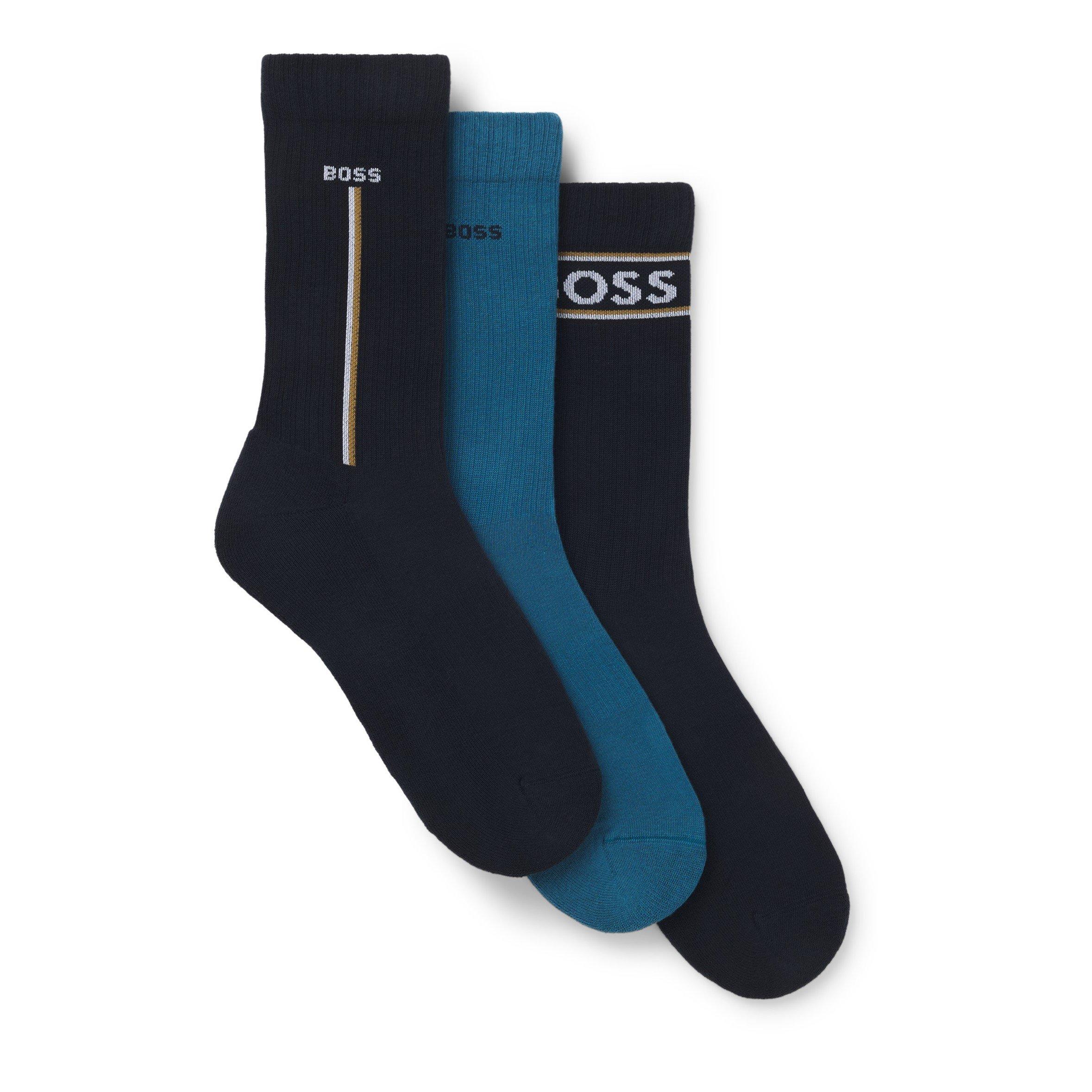 Boss Men's 3-Pack Logo Socks - Blue 961 - 6-11