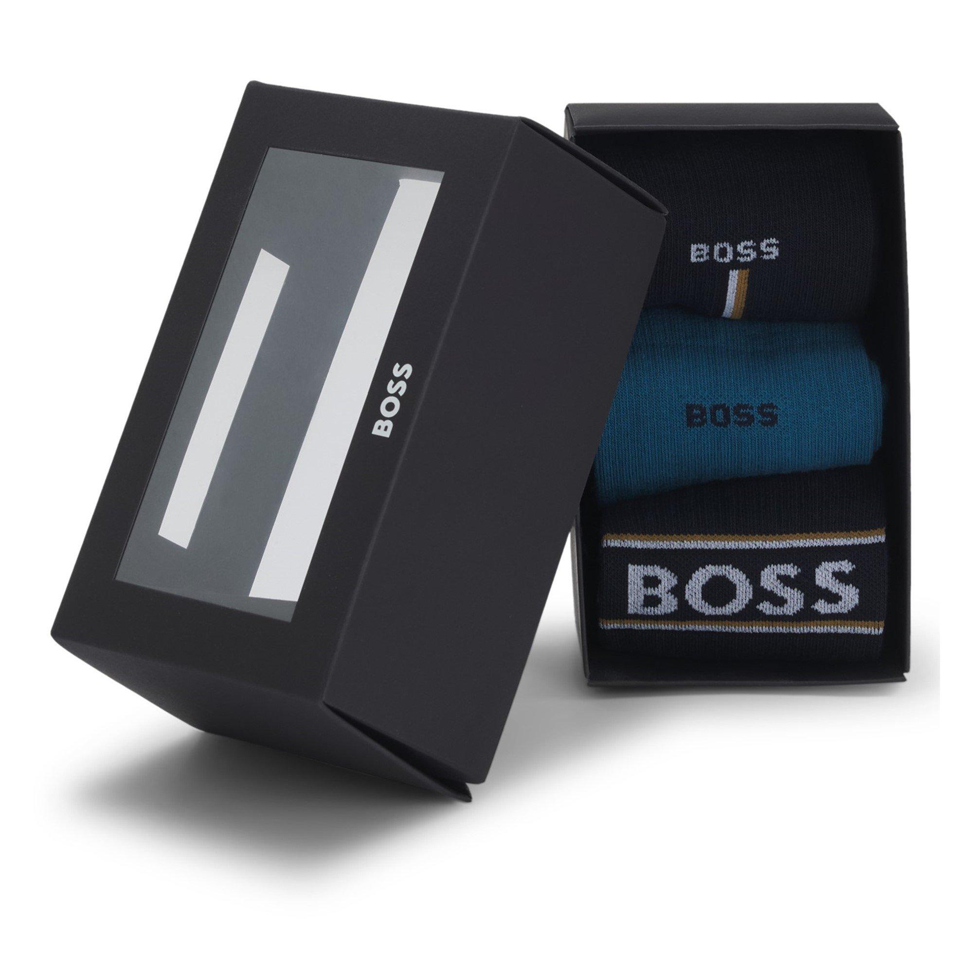 Blue 961 - Boss - 3-Pack Logo Socks - 4