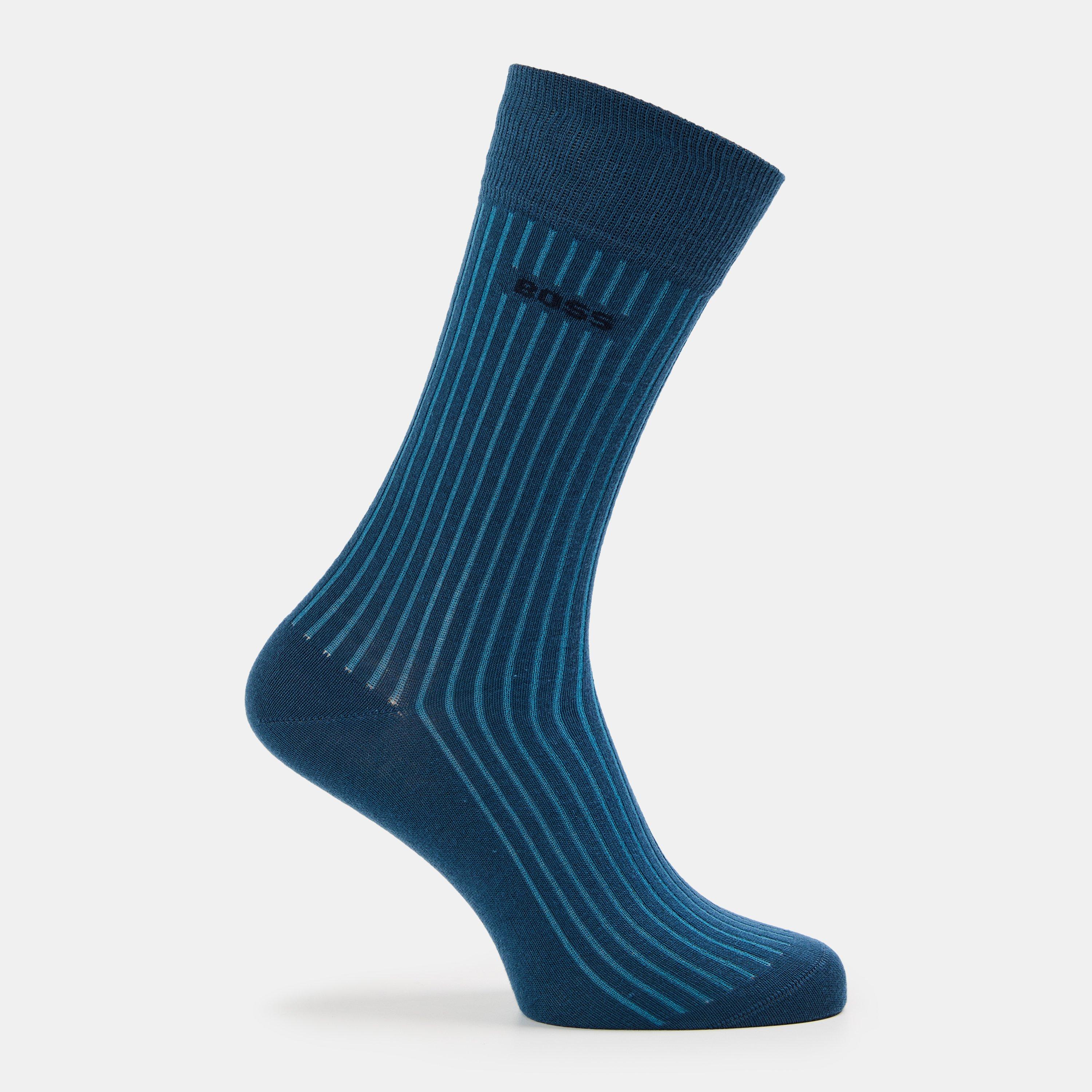 Dark Blue 401 - Boss - 3 Pack Rib Stripe Socks - 3