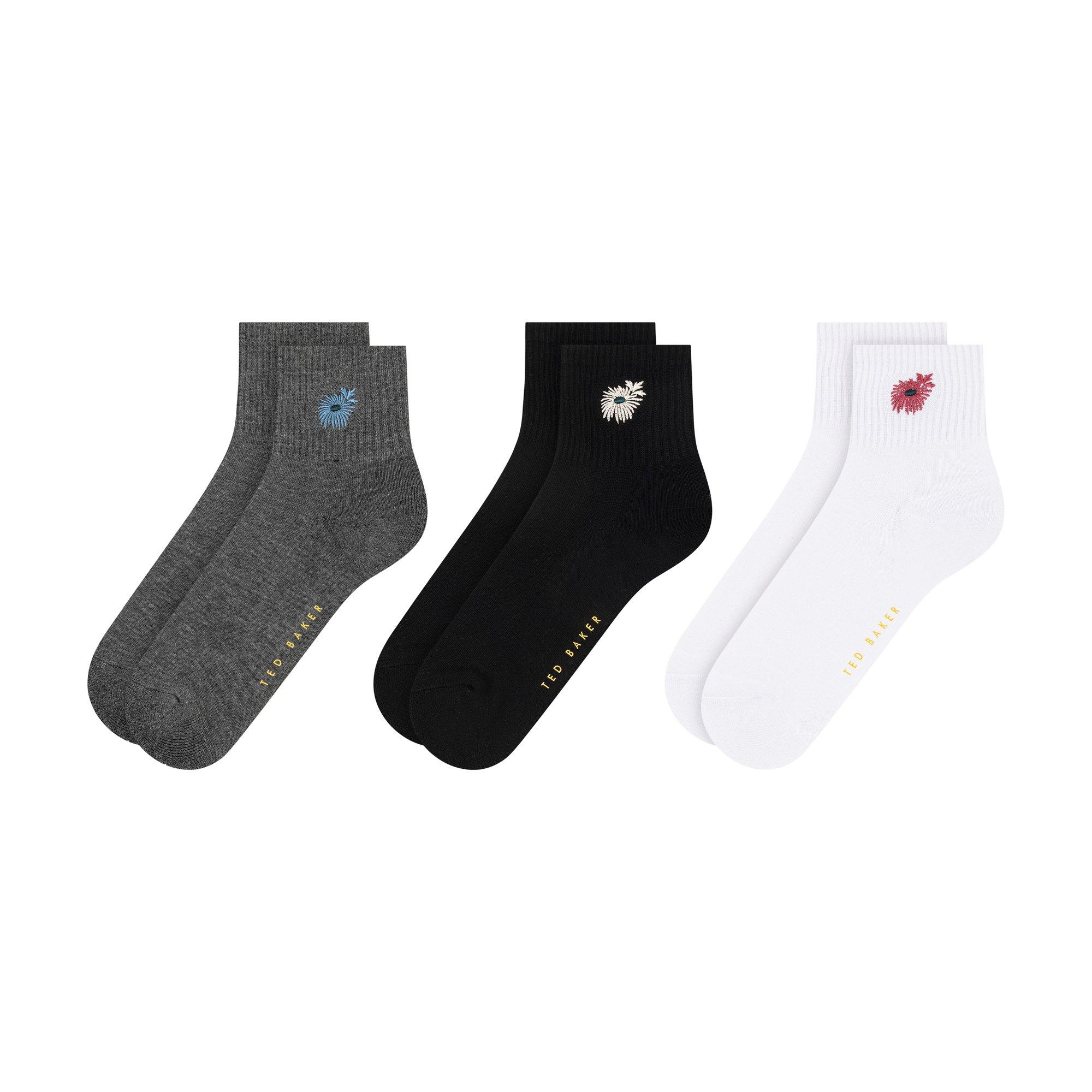 Grey/Black - Ted Baker - Women's Quarter Socks - 1