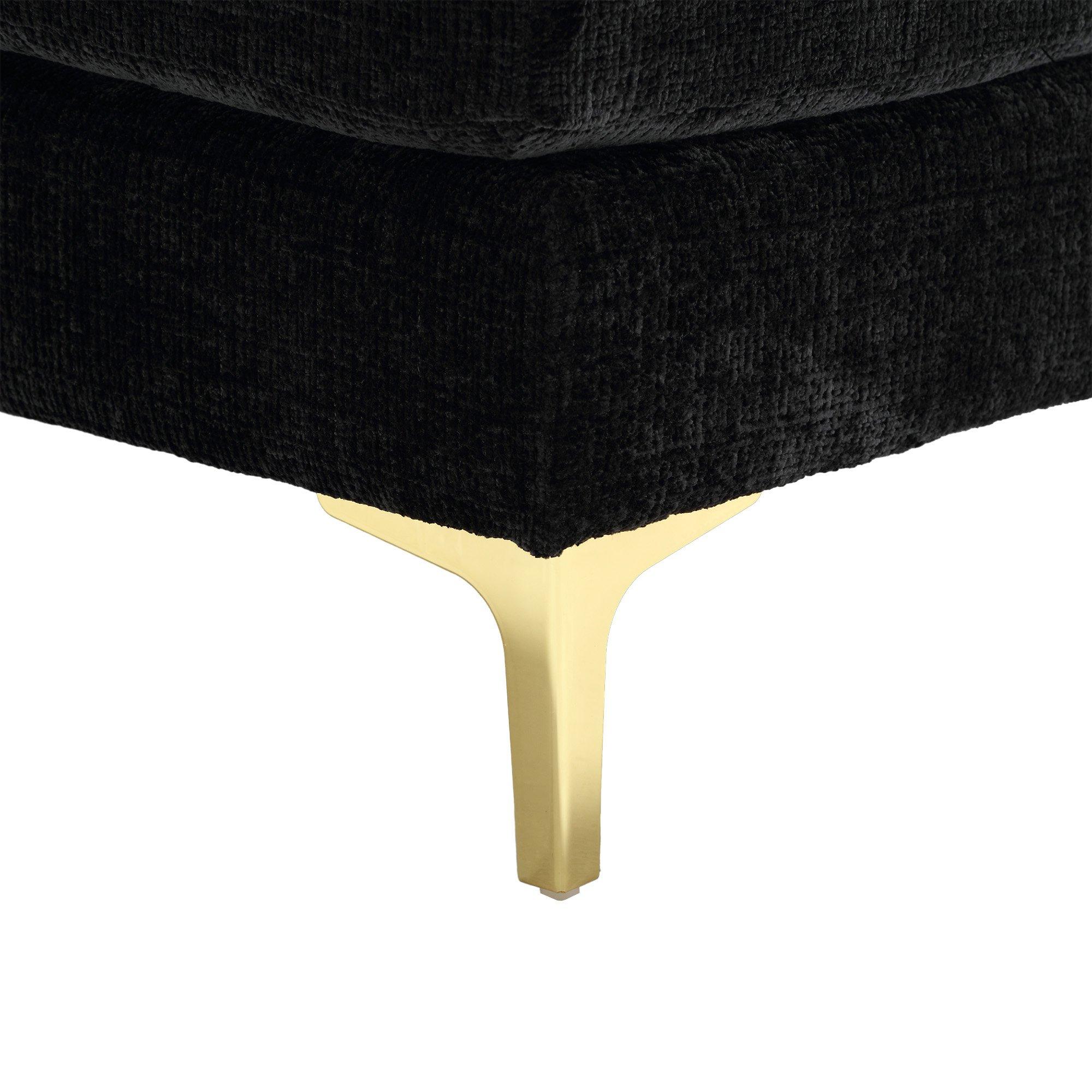 Black - Urban Meuble - U-Shaped Chenille Sectional Sofa Double Chaise - 16
