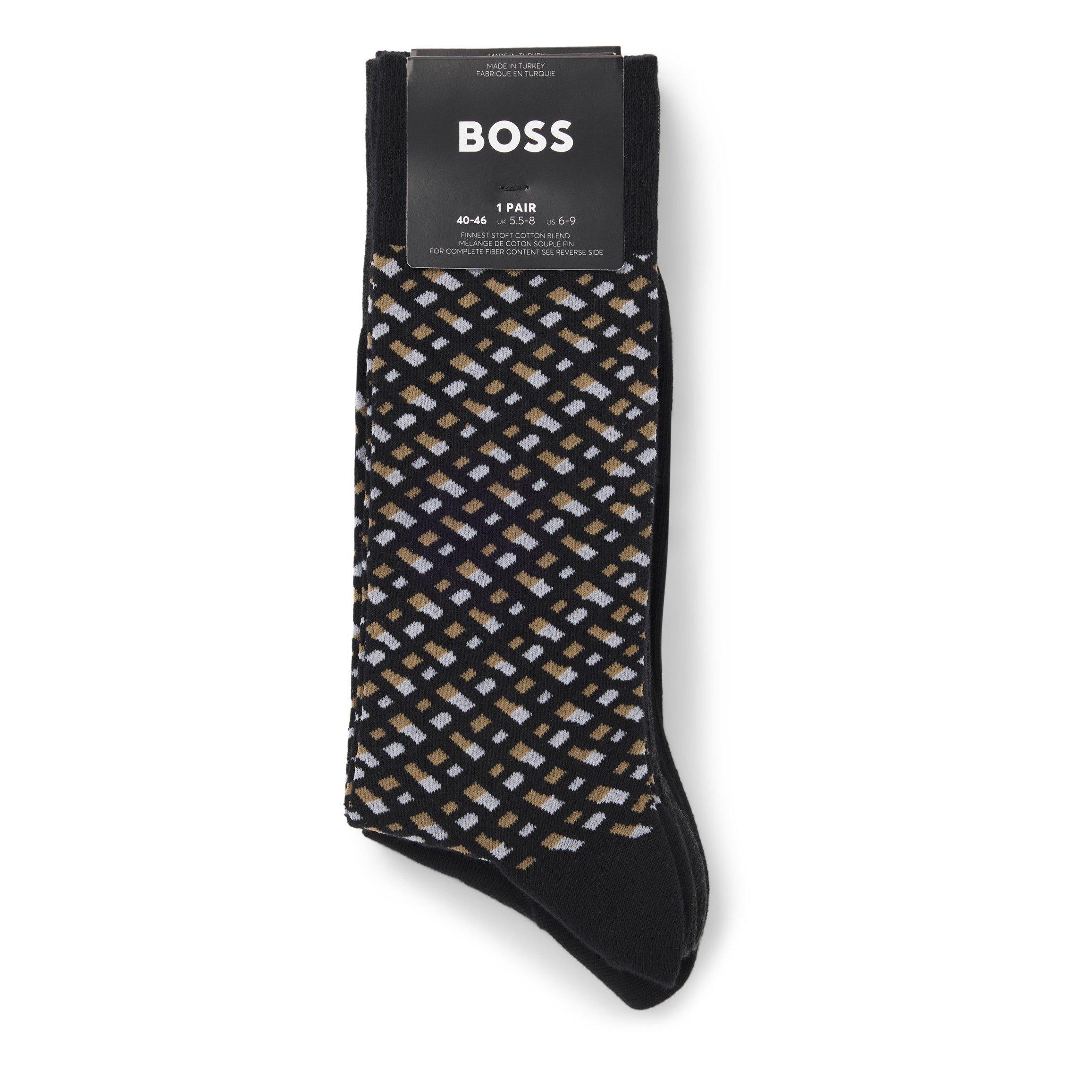 Black 002 - Boss - Men's 4 Pack Cotton Logo Crew Socks - 2