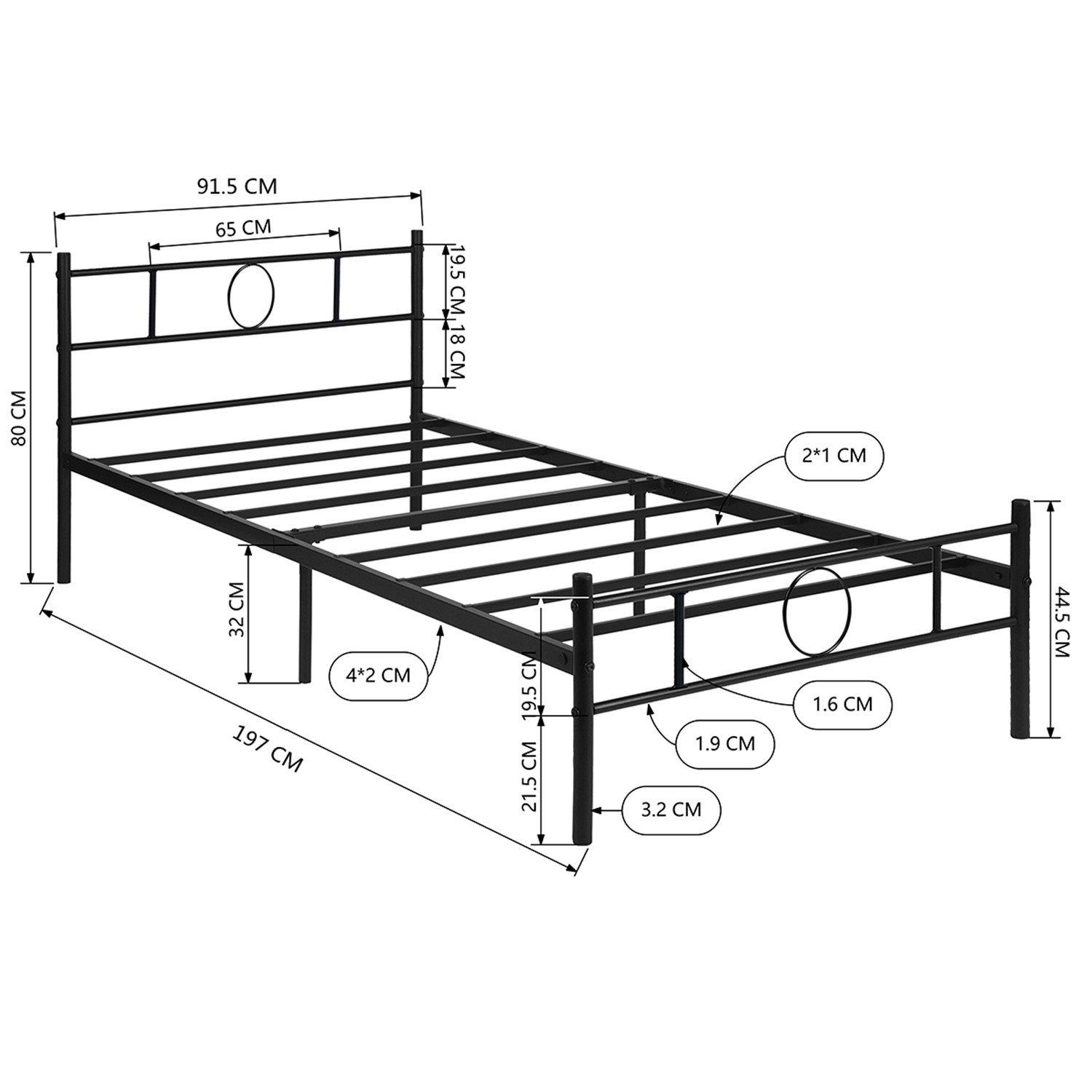 Black - Urban Meuble - Modern Metal Bed Frame - 6