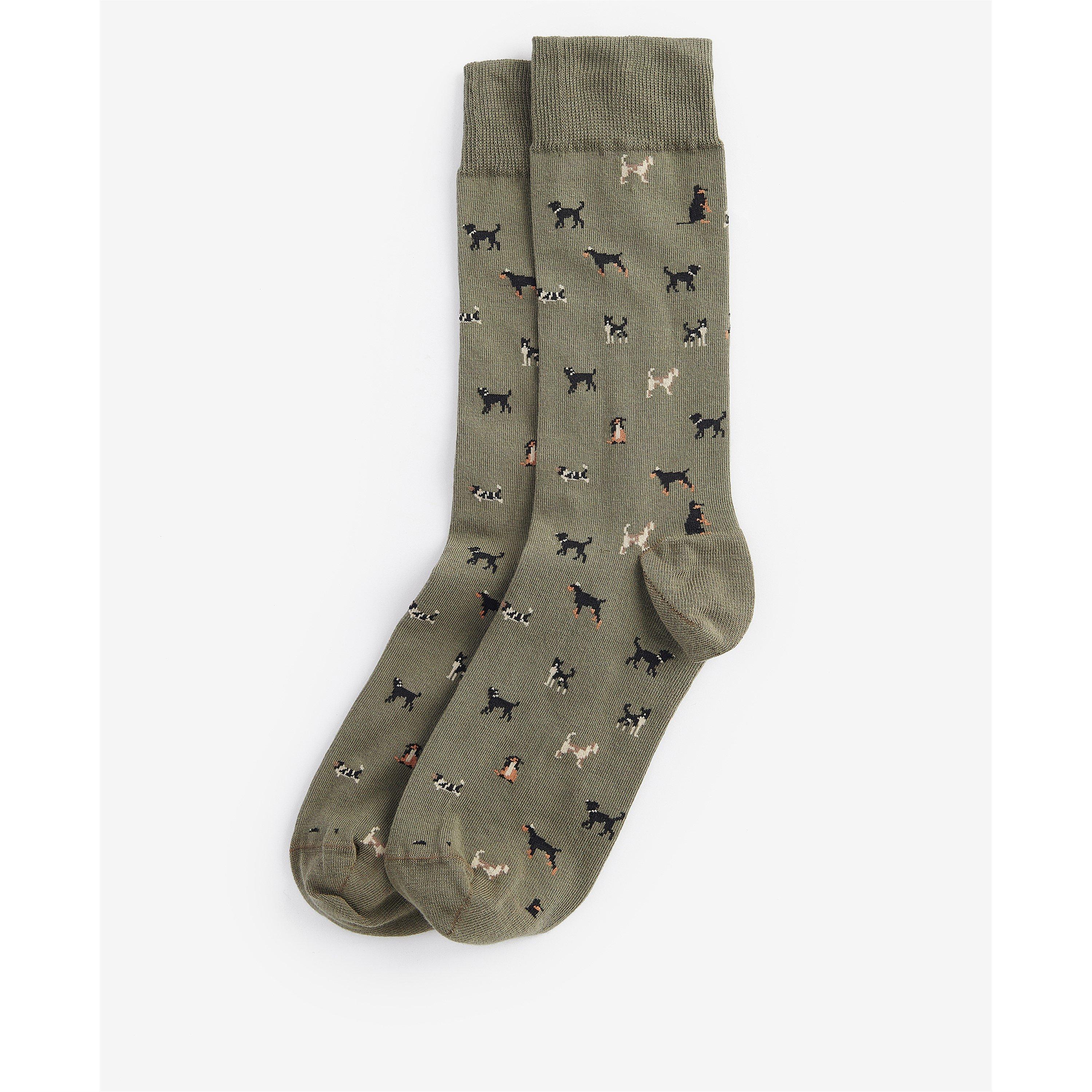 Mid Olive / Dog - Barbour - Mens Mavin Pheasant Socks - 1