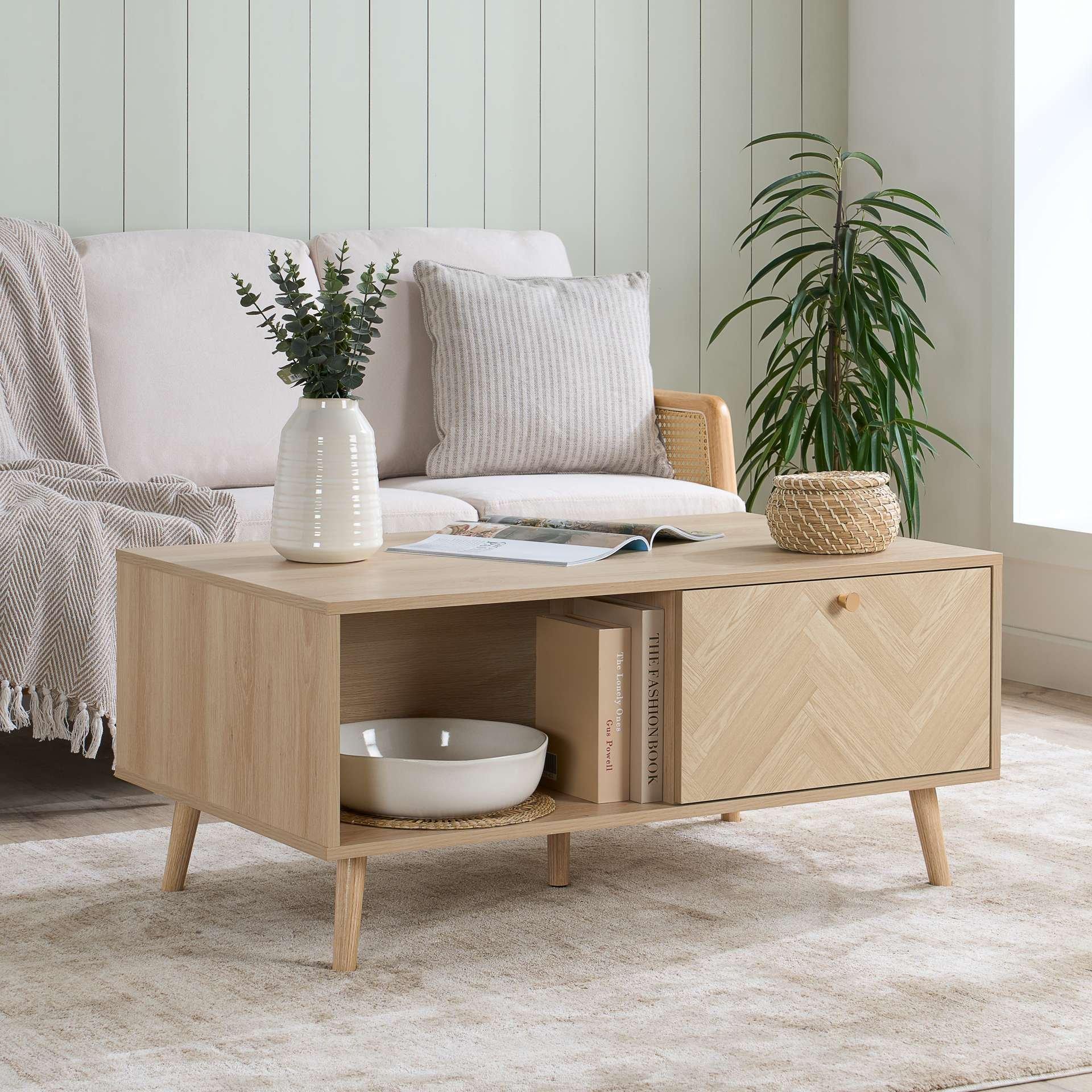 Brown - Birlea - Herringford 1 Drawer Coffee Table - 1