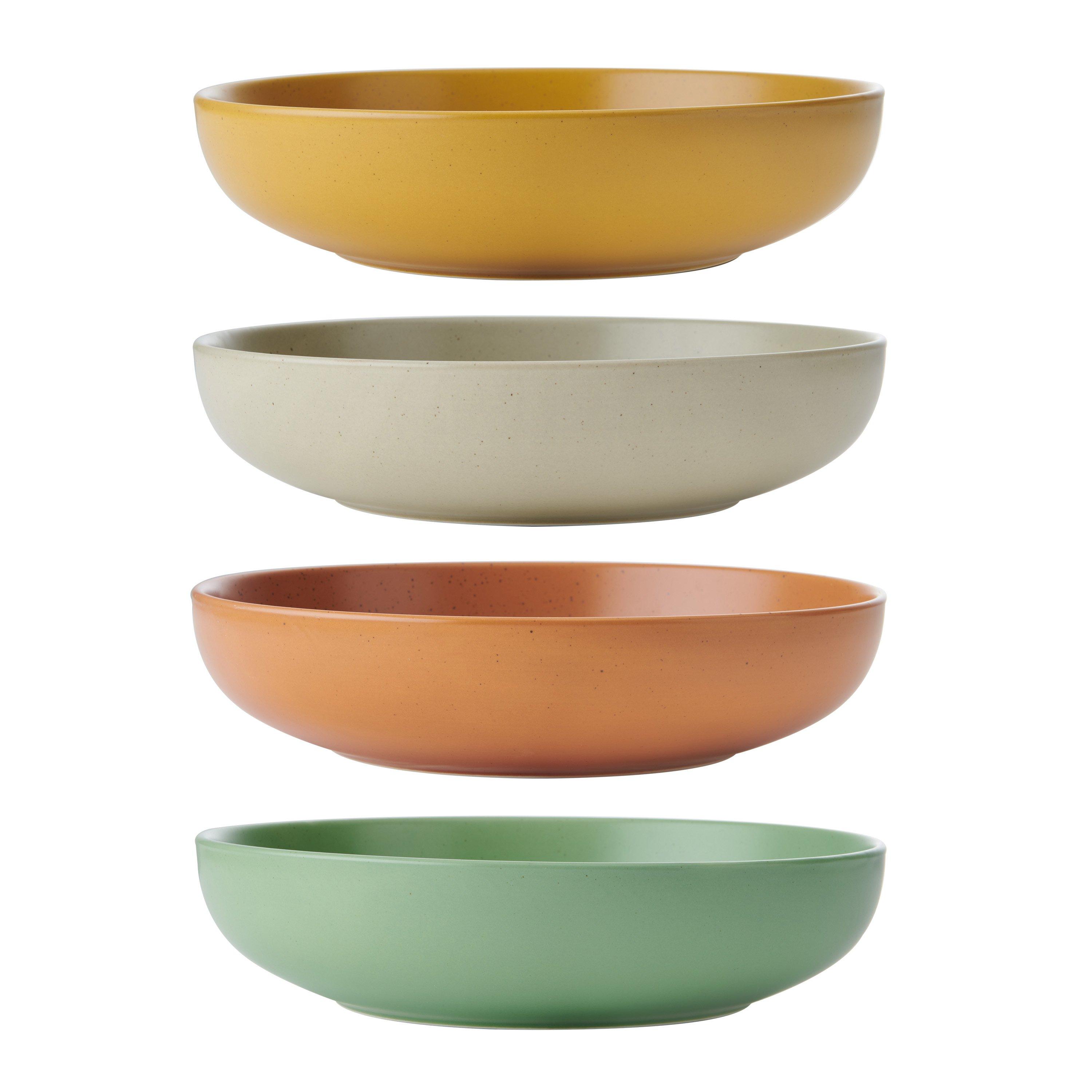 Kitchencraft  Idilica Stoneware Pasta Bowls - Mixed - 21cm