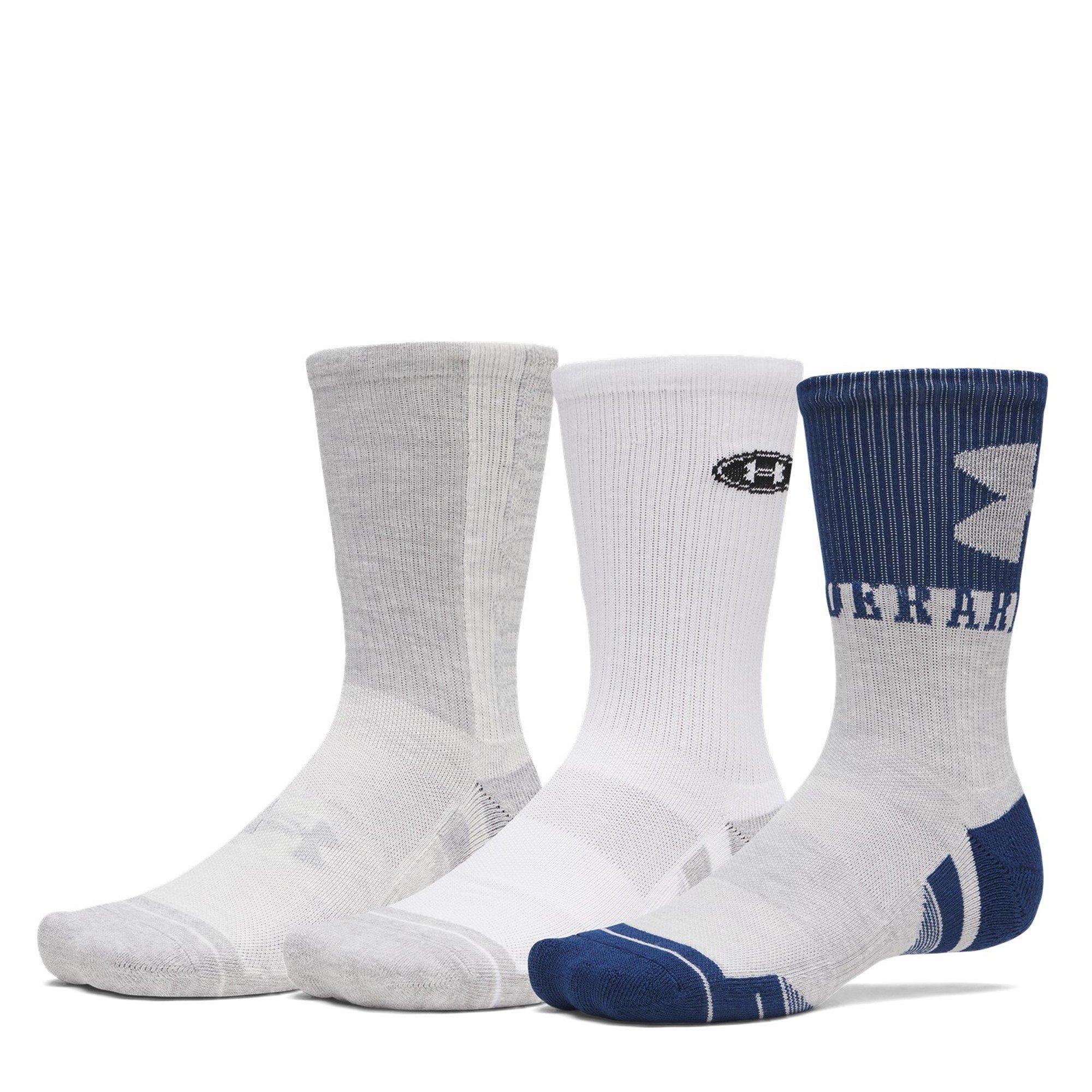 Navy / White - Under Armour - Performance Tech 3 Pack Crew Socks - 1