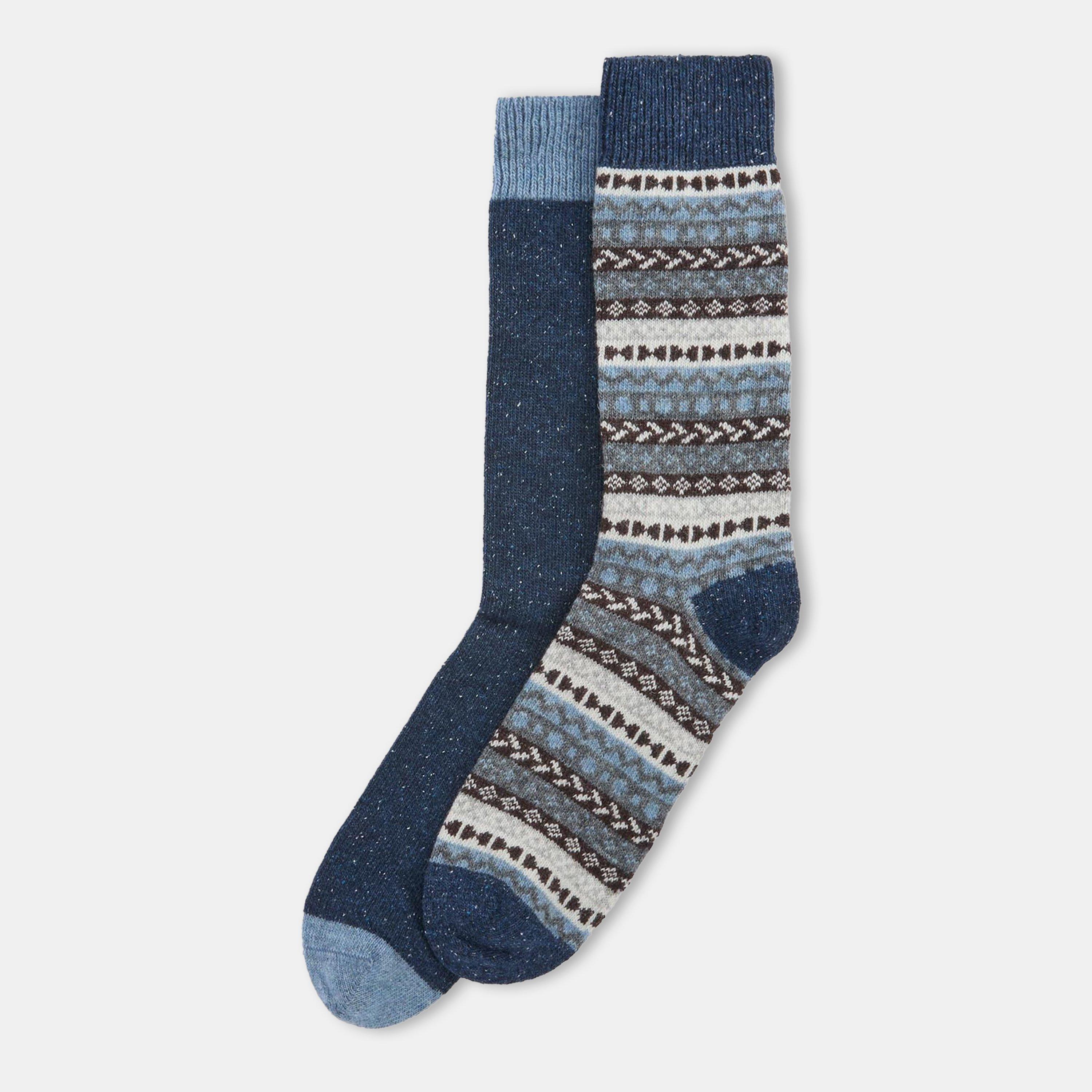 Midnight Oak - Barbour - Mens Fairisle Crew Socks - 1